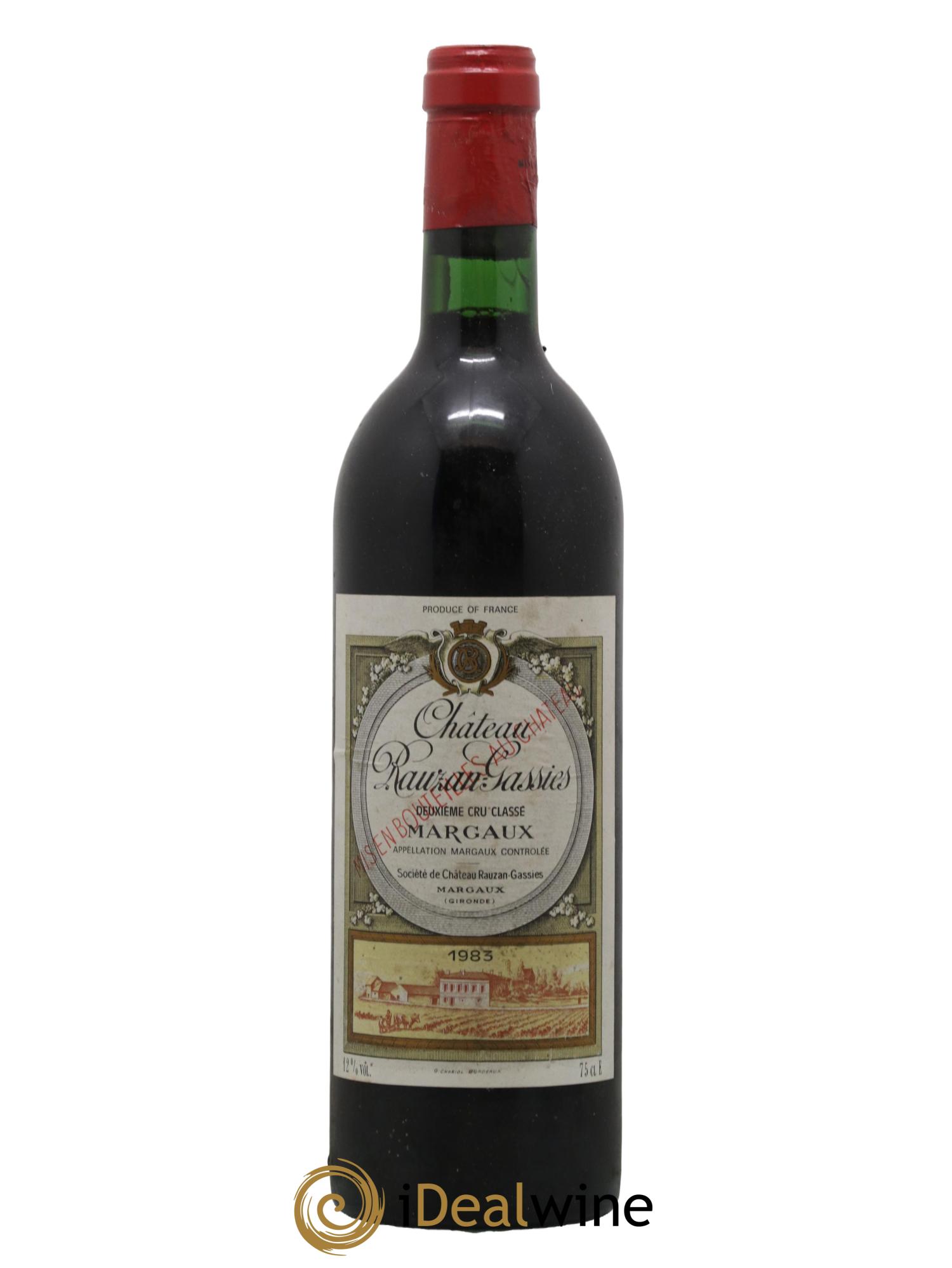 Château Rauzan Ségla Grand Cru Classé 1983 - Lot de 1 bouteille - 0