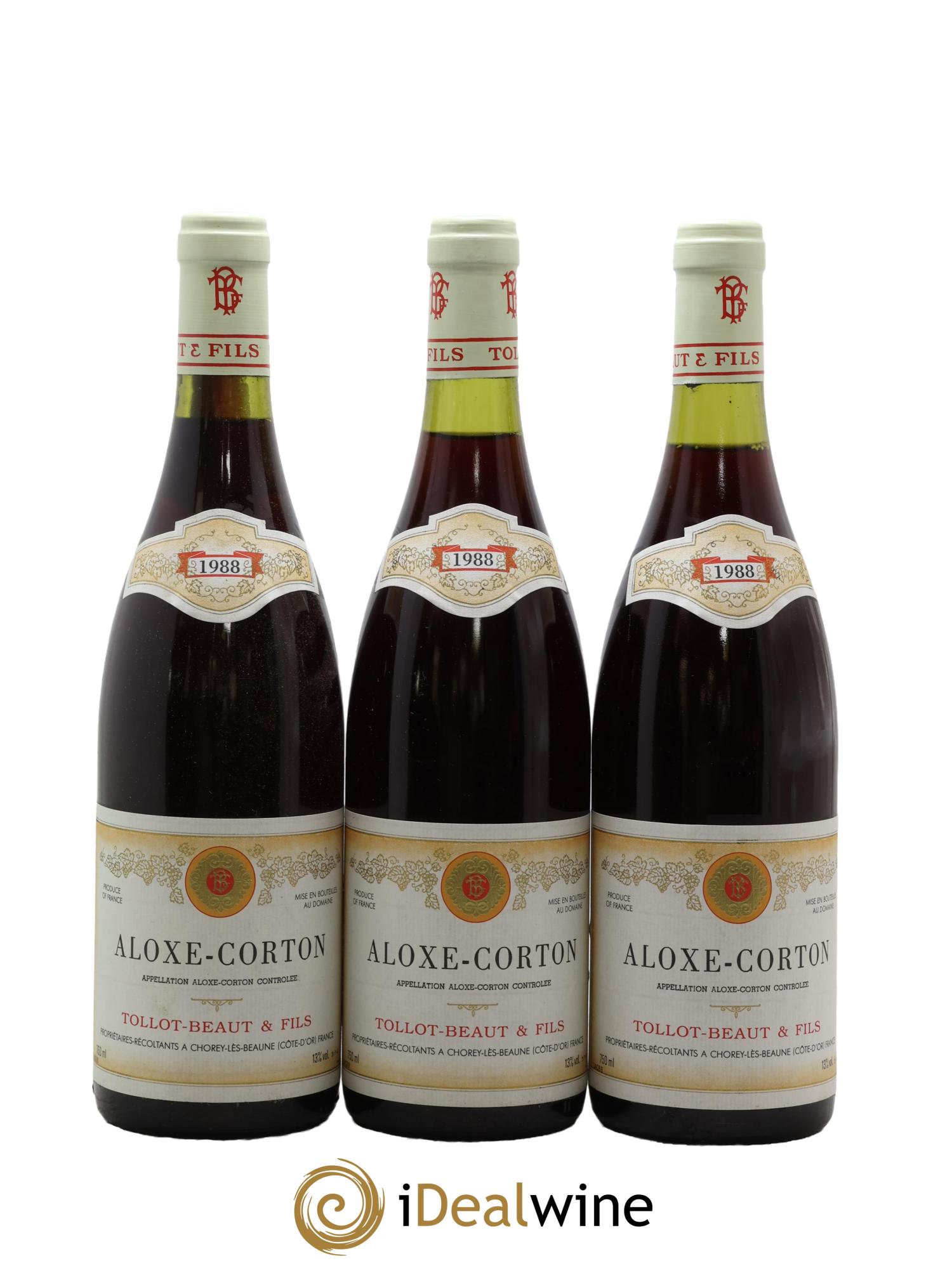 Aloxe-Corton Tollot Beaut (Domaine) 1988 - Posten von 3 Flaschen - 0