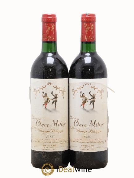 Château Clerc Milon 5ème Grand Cru Classé 1986 - Posten von 2 Flaschen - 0
