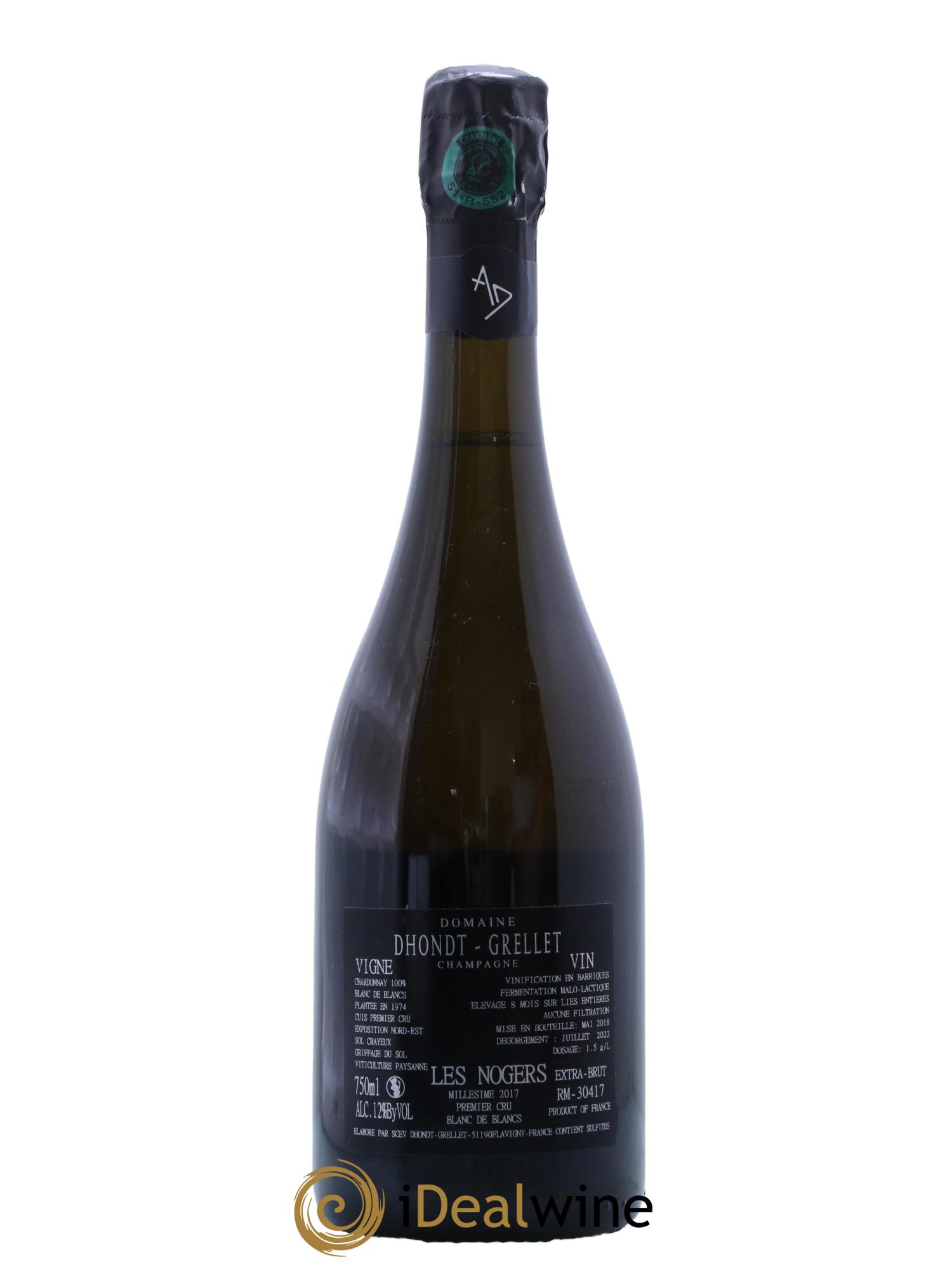 Les Nogers-Premier cru Blanc de Blancs Dhondt Grellet 2017 - Lot de 1 bouteille - 1