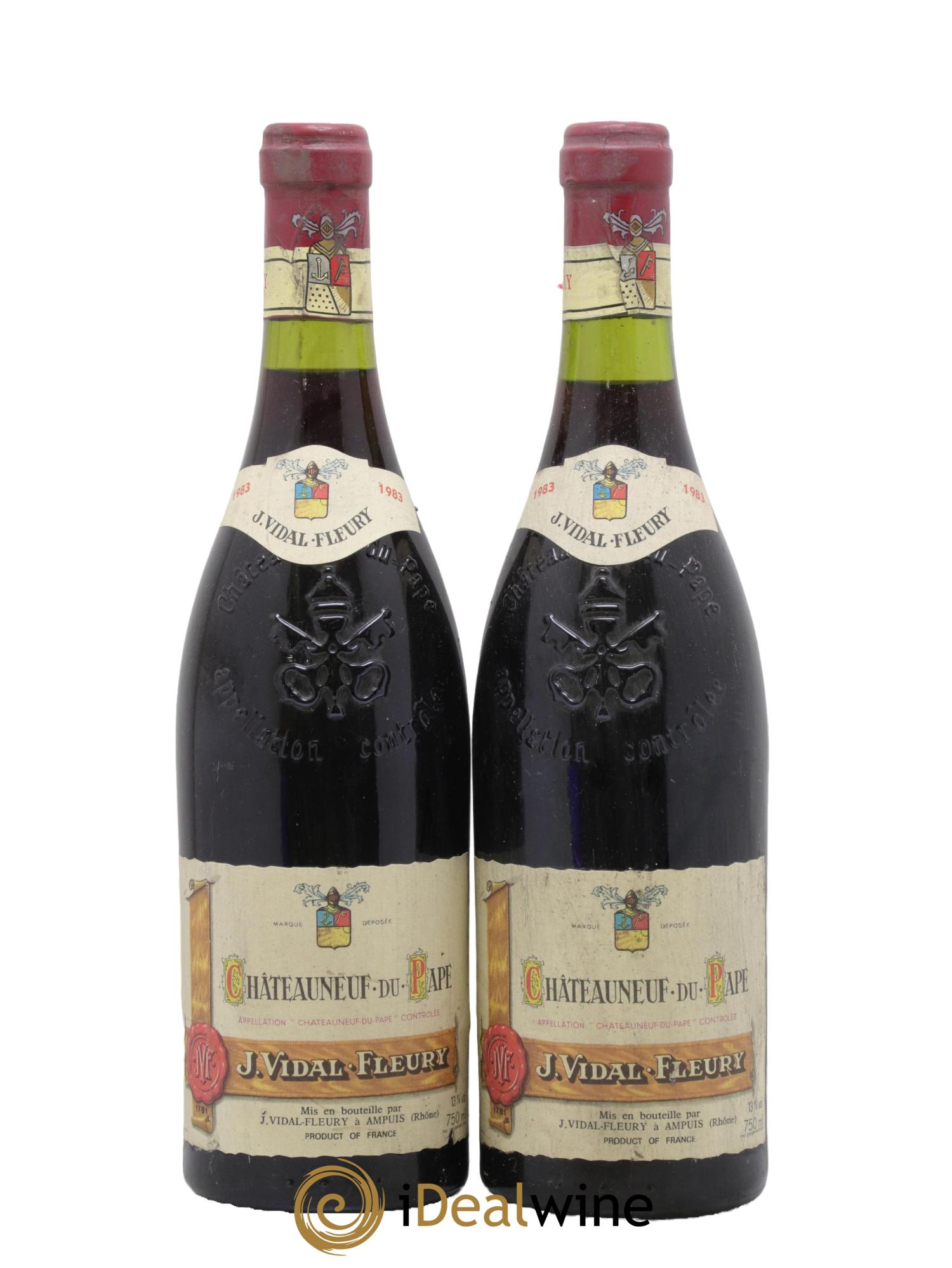 Châteauneuf-du-Pape J. Vidal Fleury 1983 - Lot of 2 bottles - 0