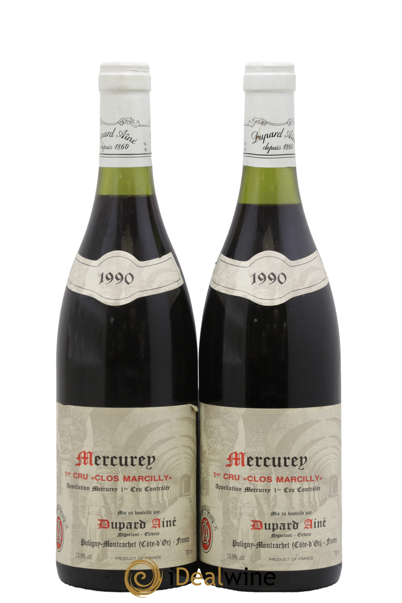 Mercurey 1er Cru Clos Marcilly Dupard Ainé 1990 - Lot de 2 bouteilles - 0