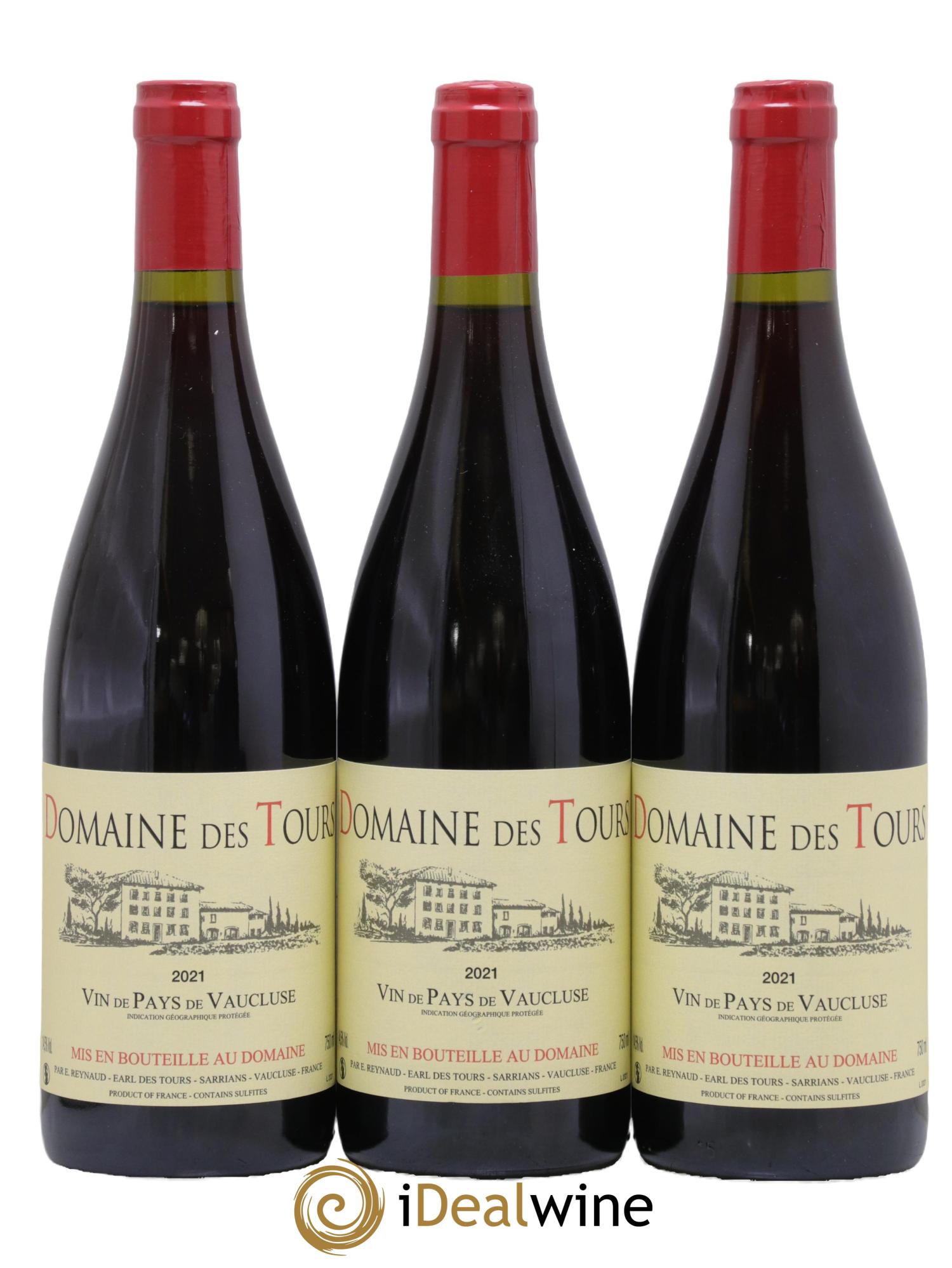 Vaucluse (Vin de Pays de Vaucluse) Domaine des Tours Emmanuel Reynaud 2021 - Lot de 3 bouteilles - 0