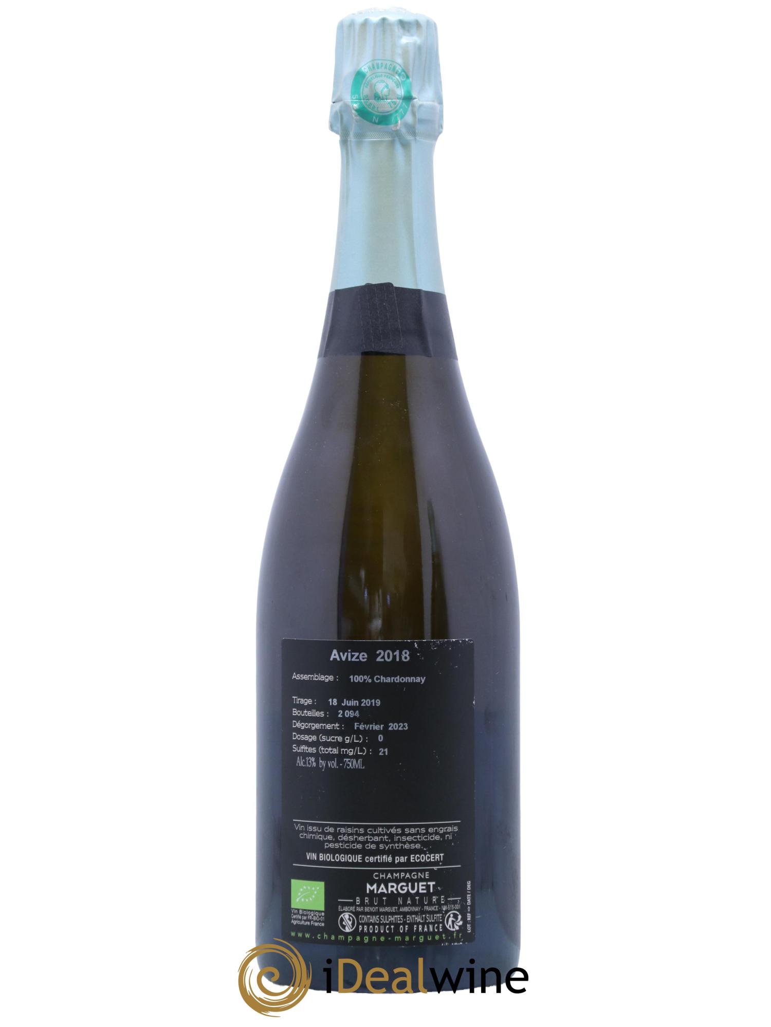 Avize & Cramant Grand Cru Extra-Brut Marguet 2018 - Lot de 1 bouteille - 1