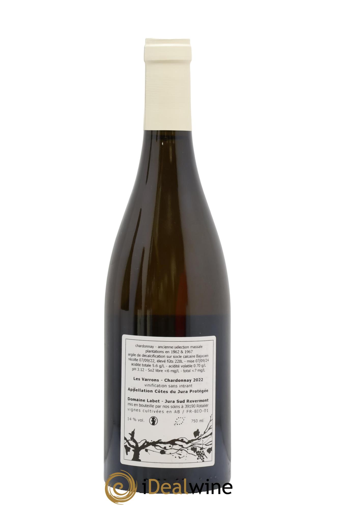 Côtes du Jura Chardonnay Les Varrons Romain - Julien  - Charline Labet 2022 - Lotto di 1 bottiglia - 1