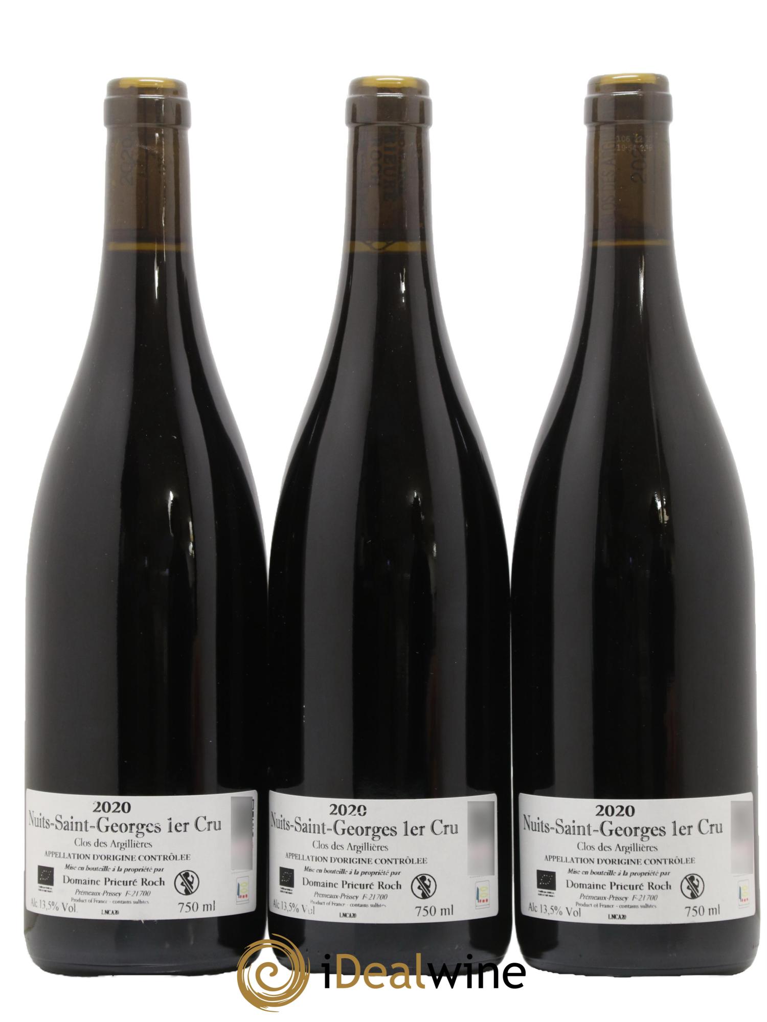 Nuits-Saint-Georges 1er Cru Clos des Argillières Prieuré Roch 2020 - Lot de 3 bouteilles - 1