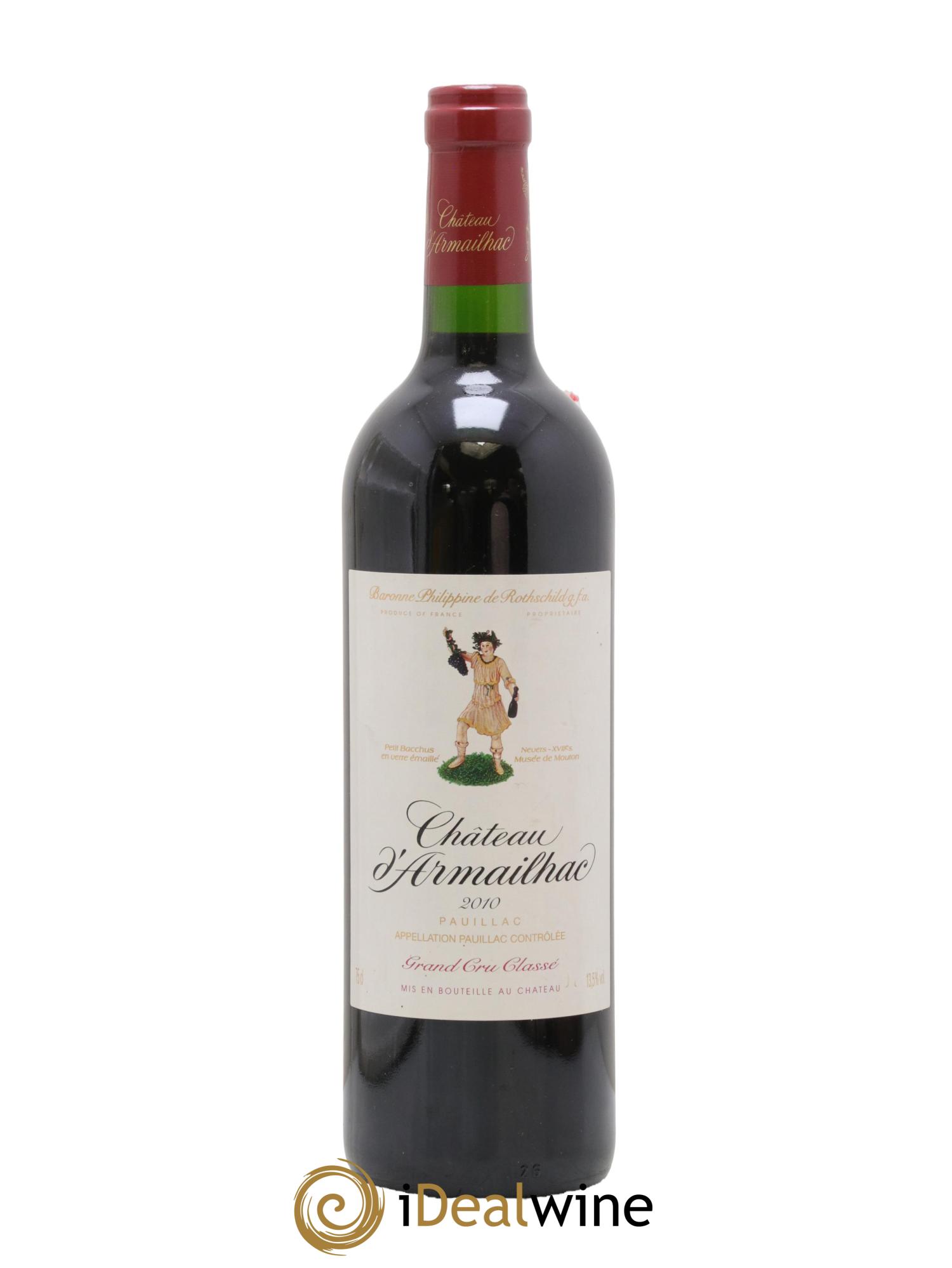 Château d' Armailhac - Mouton Baron(ne) Philippe 5ème Grand Cru Classé 2010 - Lot de 1 bouteille - 0