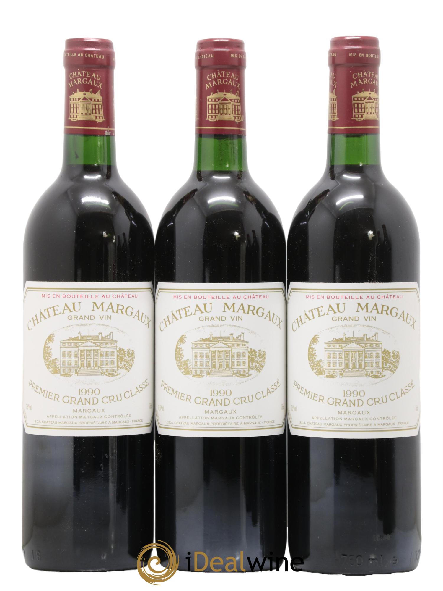 Château Margaux 1er Grand Cru Classé 1990 - Lot de 3 bouteilles - 0