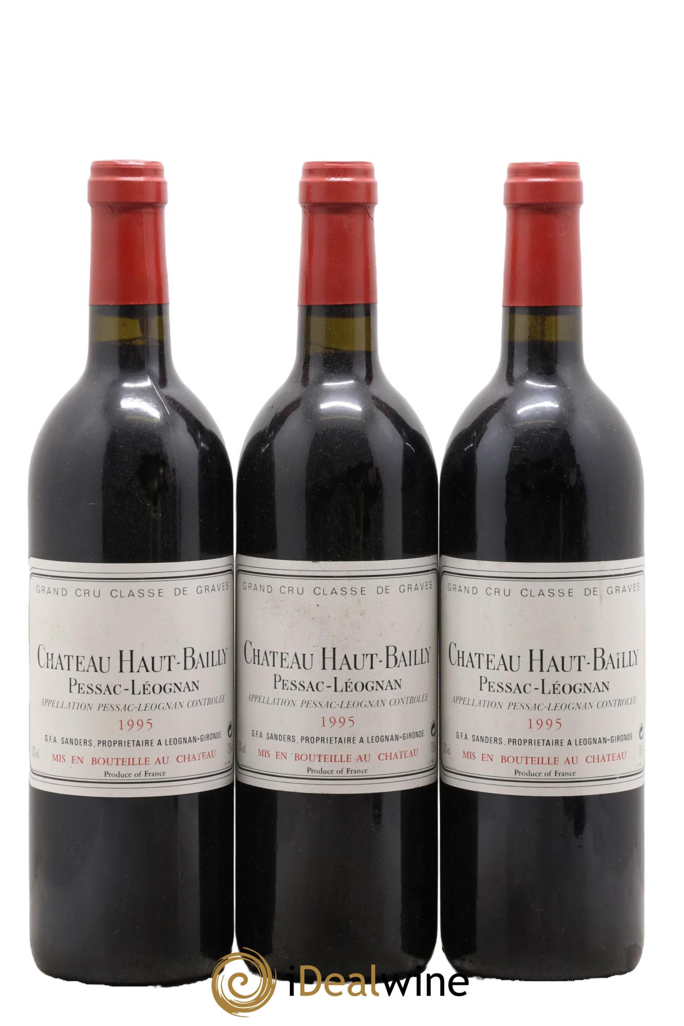 Château Haut-Bailly Cru Classé de Graves 1995 - Lot de 3 bouteilles - 0