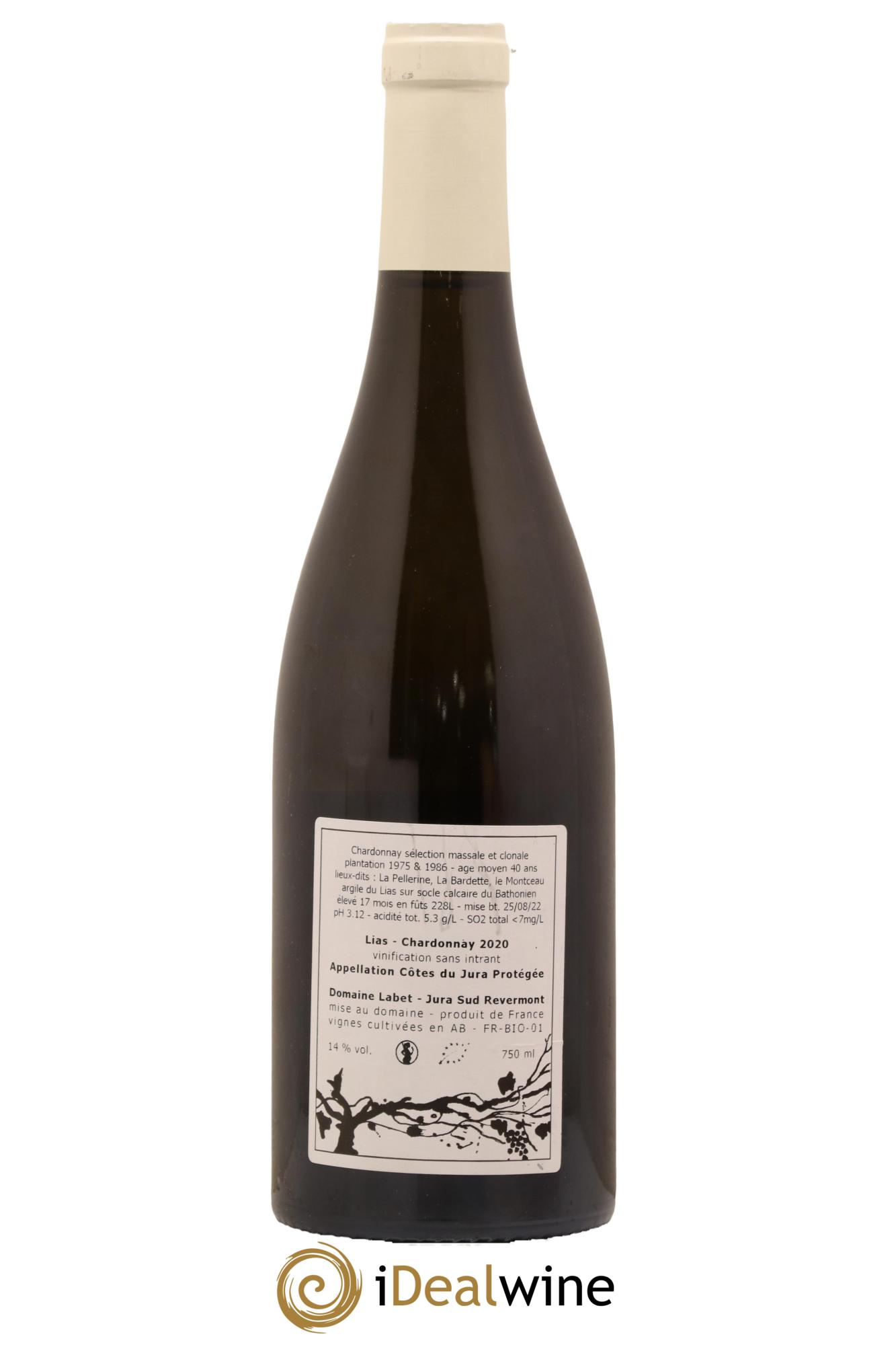 Côtes du Jura Chardonnay Lias Romain - Julien - Charline Labet 2020 - Lot de 1 bouteille - 1