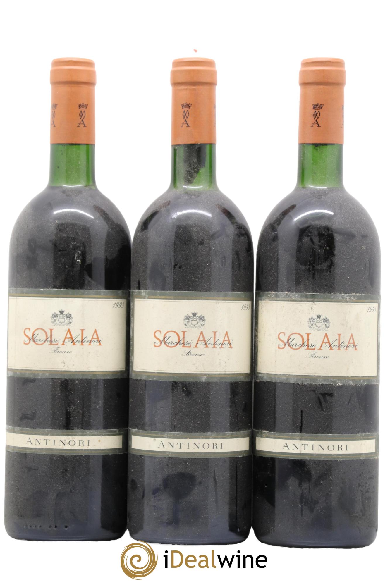Toscana IGT Solaia Tenuta Tignanello - Marchesi Antinori 1993 - Lot de 3 bouteilles - 0