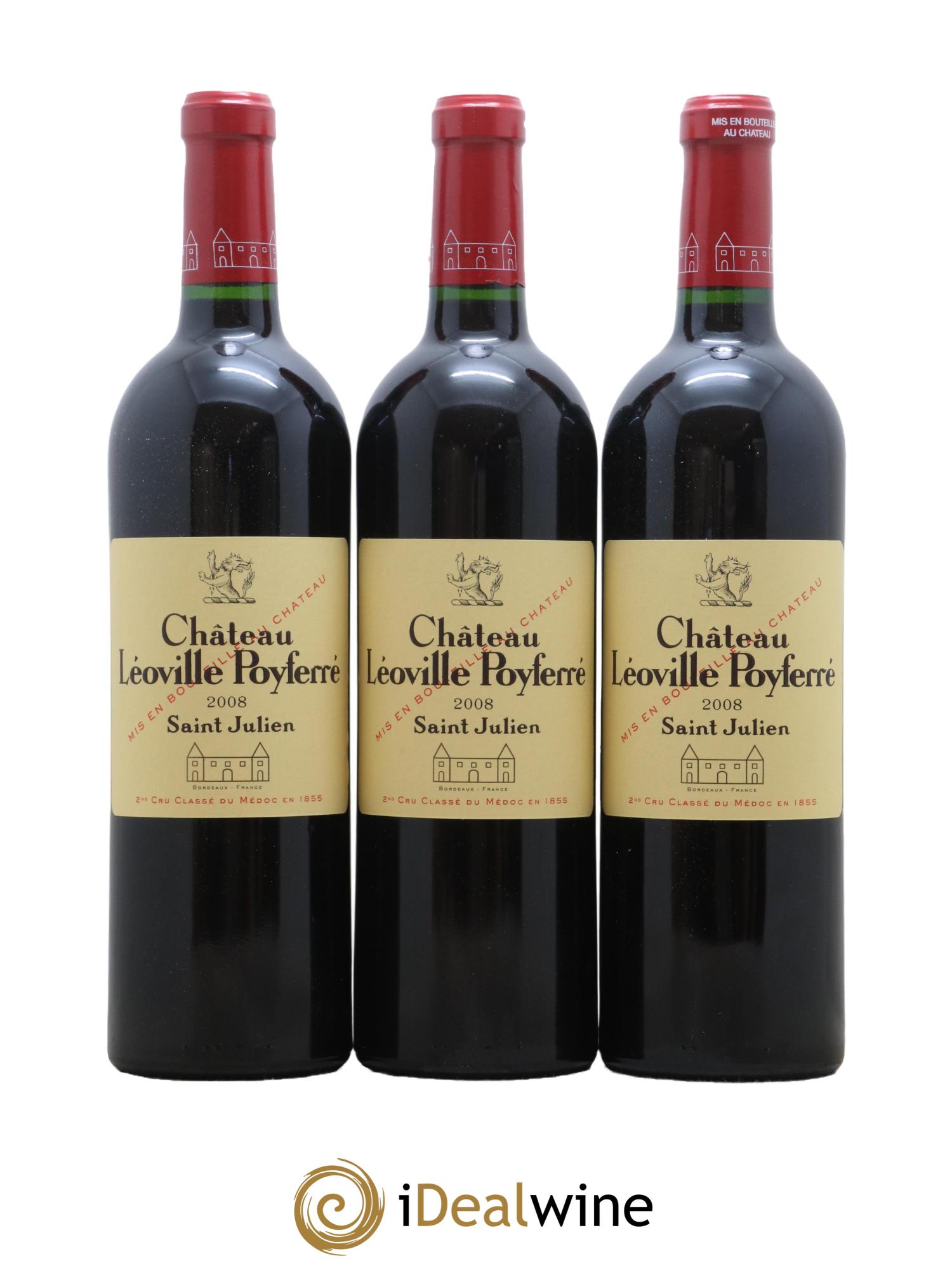 Château Léoville Poyferré 2ème Grand Cru Classé 2008 - Lot de 12 bouteilles - 1