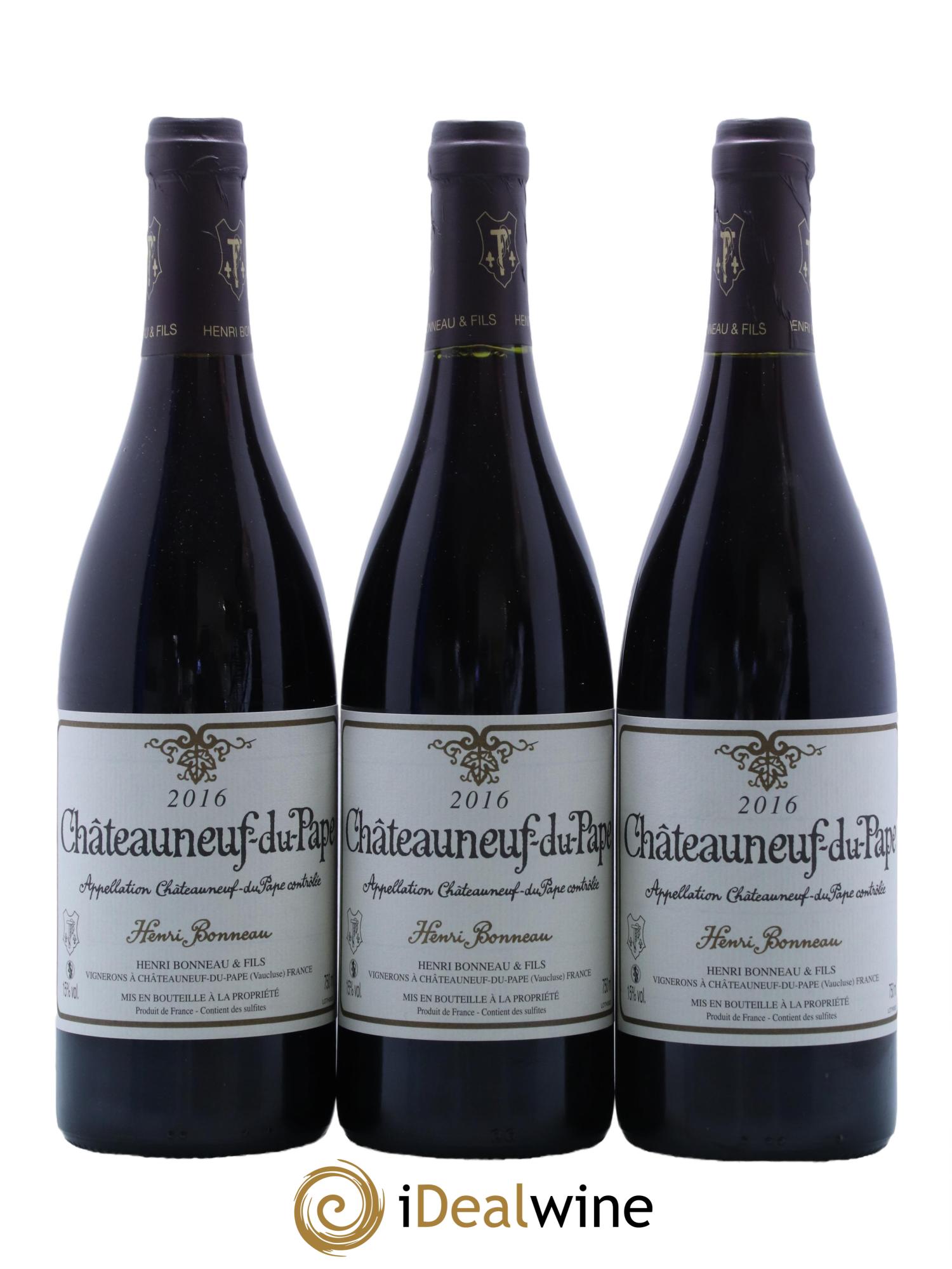 Châteauneuf-du-Pape Henri Bonneau Henri Bonneau & Fils 2016 - Lot de 3 bouteilles - 0