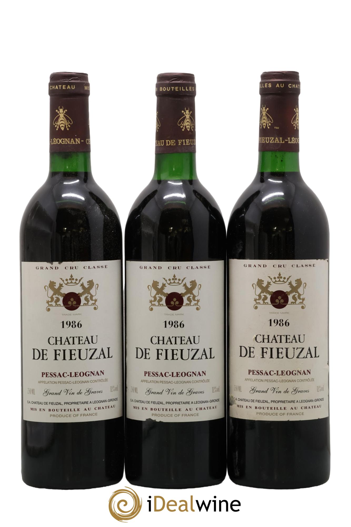 Château de Fieuzal Cru Classé de Graves 1986 - Lot of 3 bottles - 0