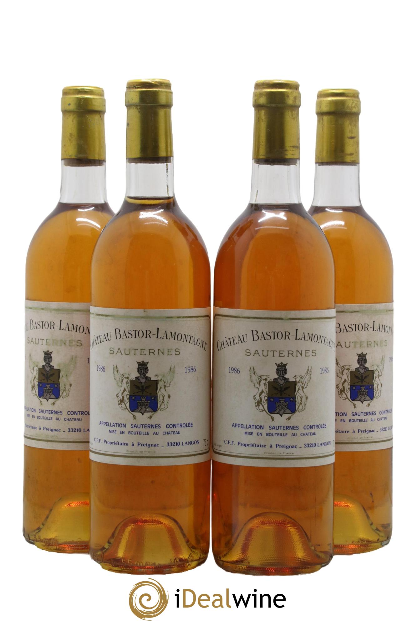 Château Bastor Lamontagne 1986 - Lot de 4 bouteilles - 0