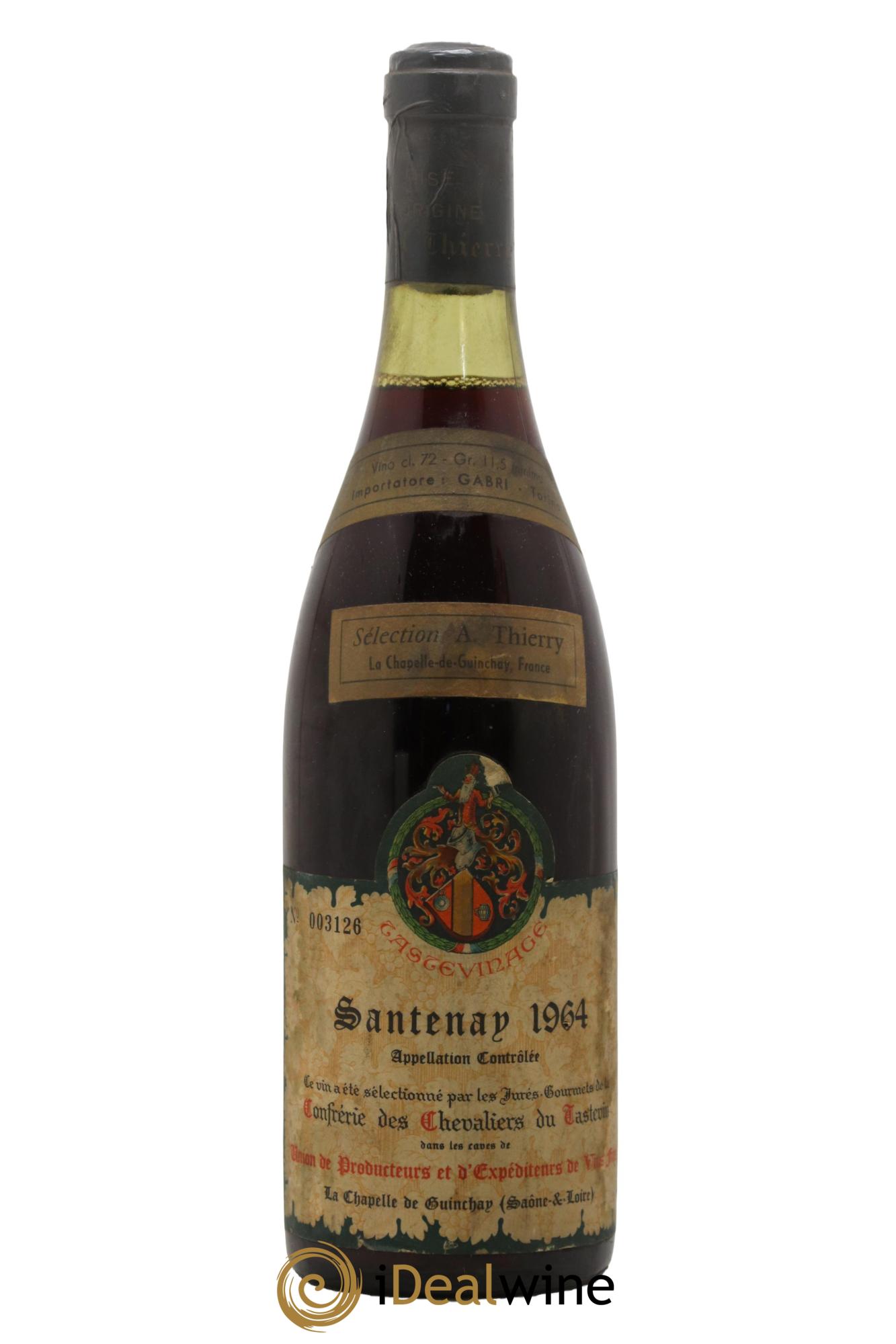 Santenay Thierry Albert Tastevinage 1964 - Lot de 1 bouteille - 0