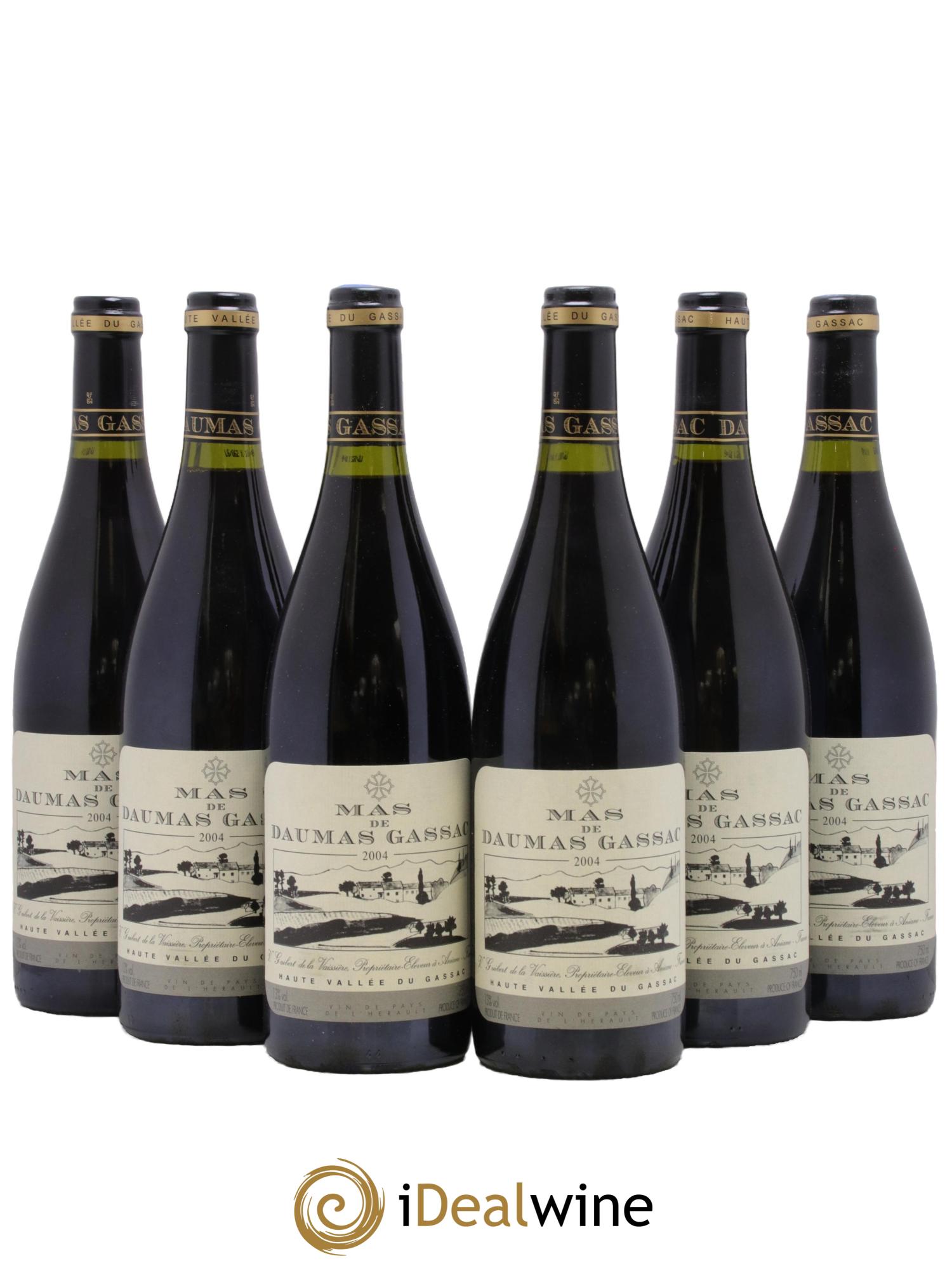 Saint-Guilhem-le-Désert - Cité d'Aniane Mas Daumas Gassac Famille Guibert de La Vaissière 2004 - Lotto di 6 bottiglie - 0