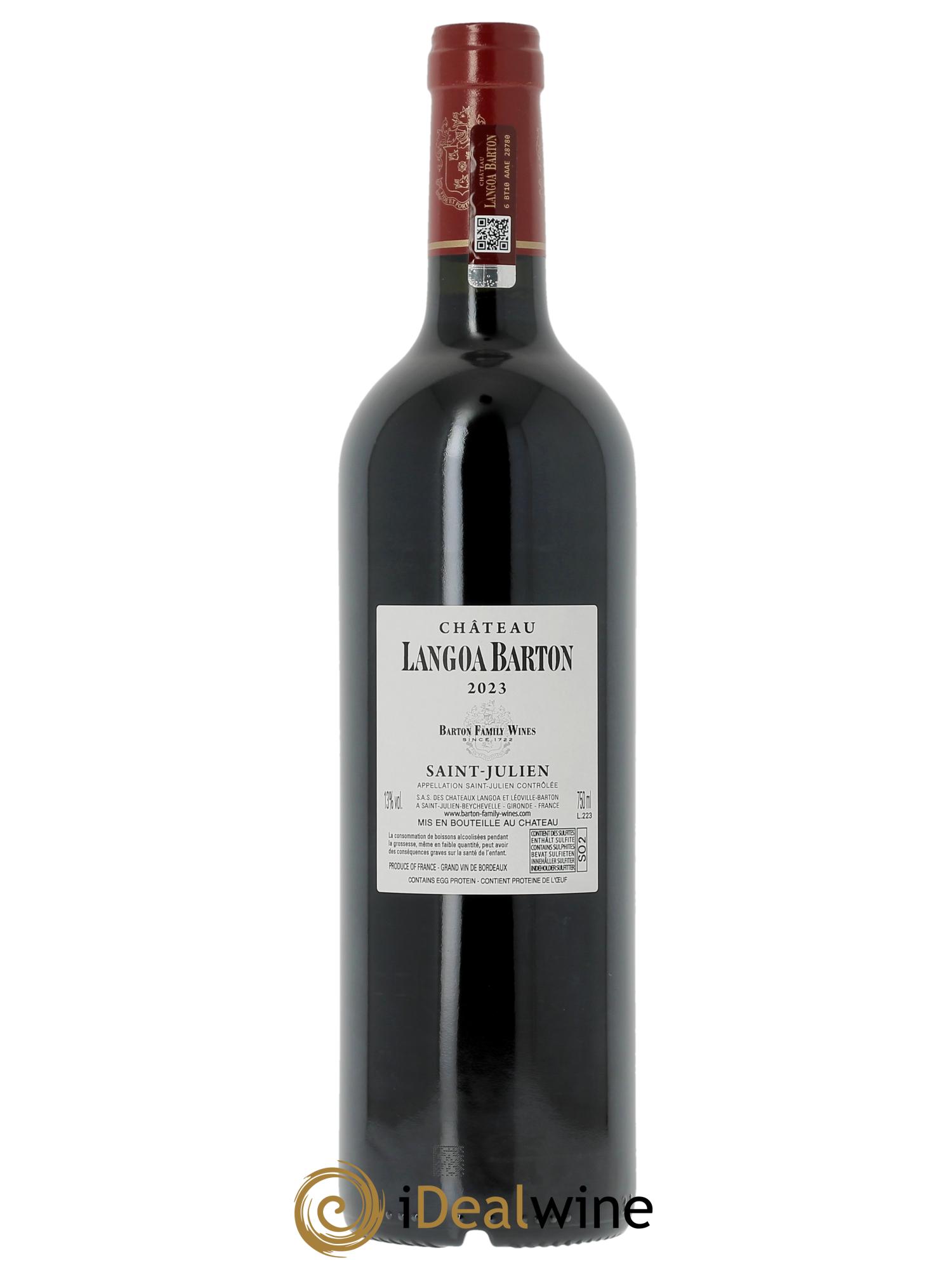 Château Langoa Barton 3ème Grand Cru Classé (CBO à partir de bts) 2023 - Lot de 1 bouteille - 1