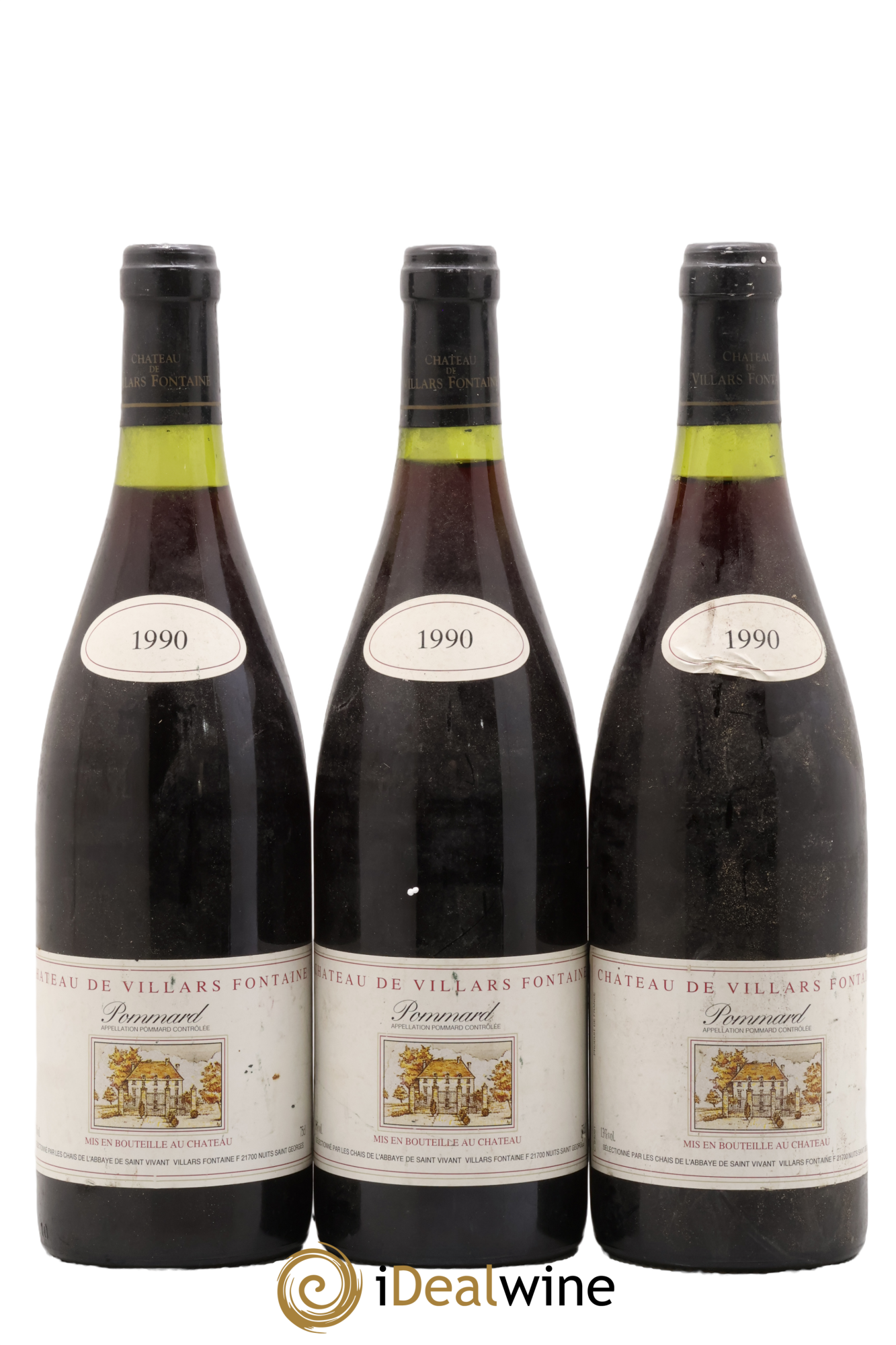 Pommard Château Villars Fontaine 1990 - Lot de 3 bouteilles - 0