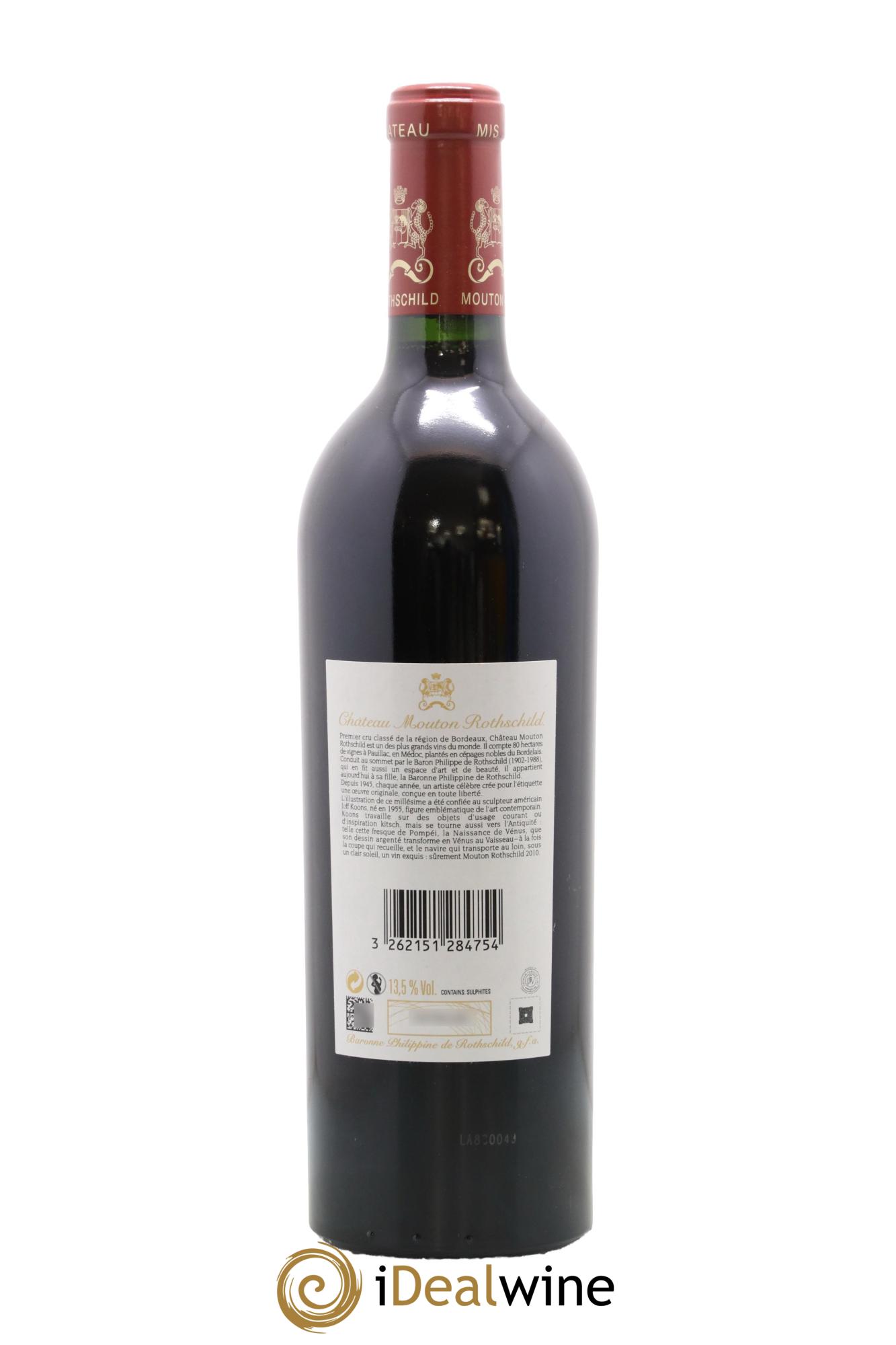 Château Mouton Rothschild 1er Grand Cru Classé 2010 - Lot de 1 bouteille - 1