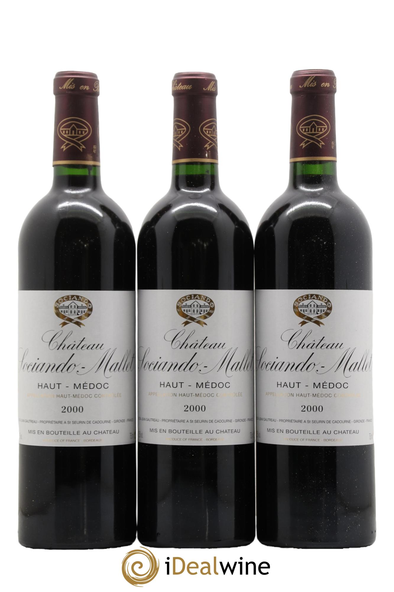 Château Sociando Mallet 2000 - Lotto di 12 bottiglie - 1