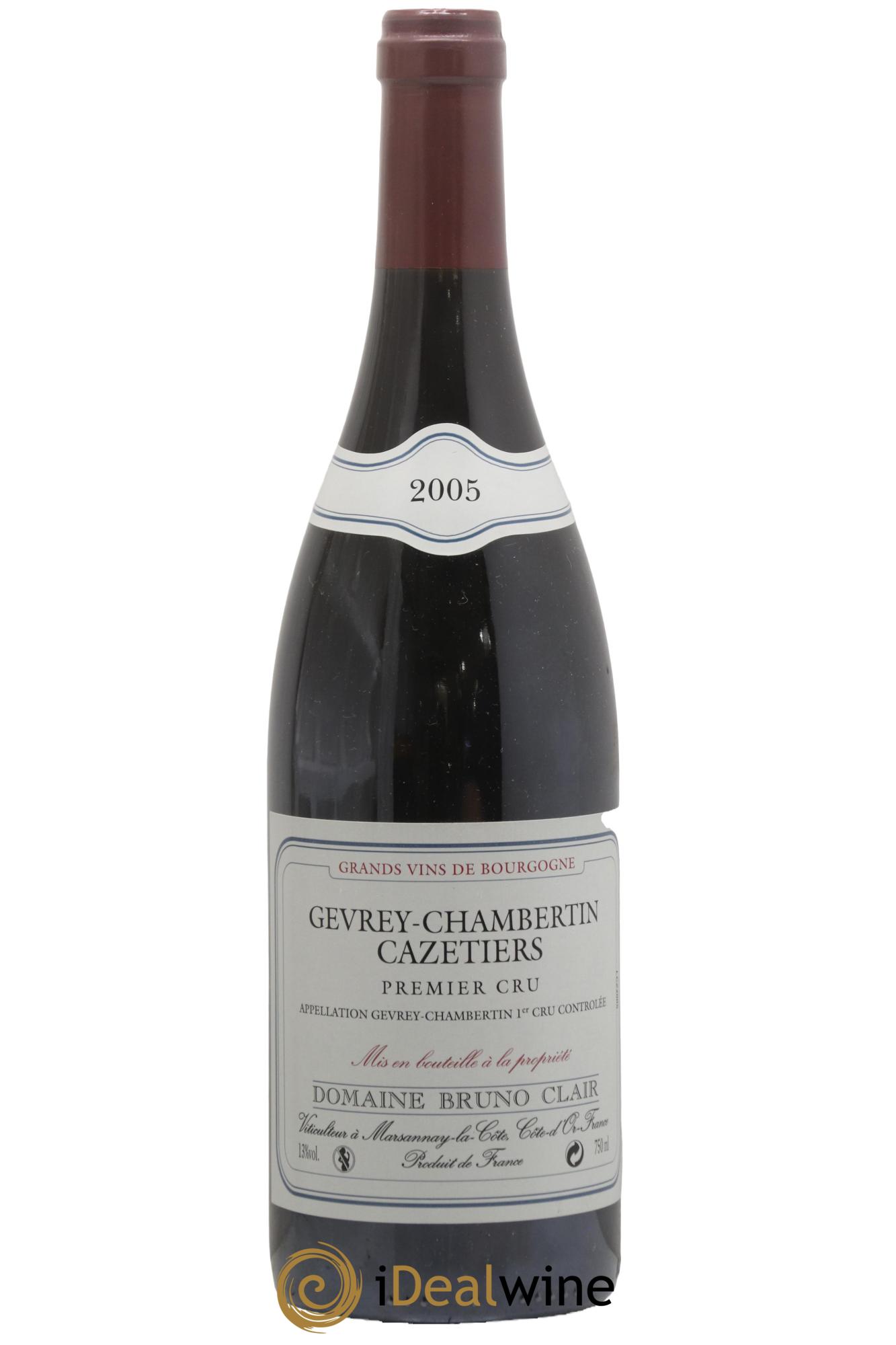 Gevrey-Chambertin 1er Cru Les Cazetiers Bruno Clair (Domaine) 2005 - Lot de 1 bouteille - 0