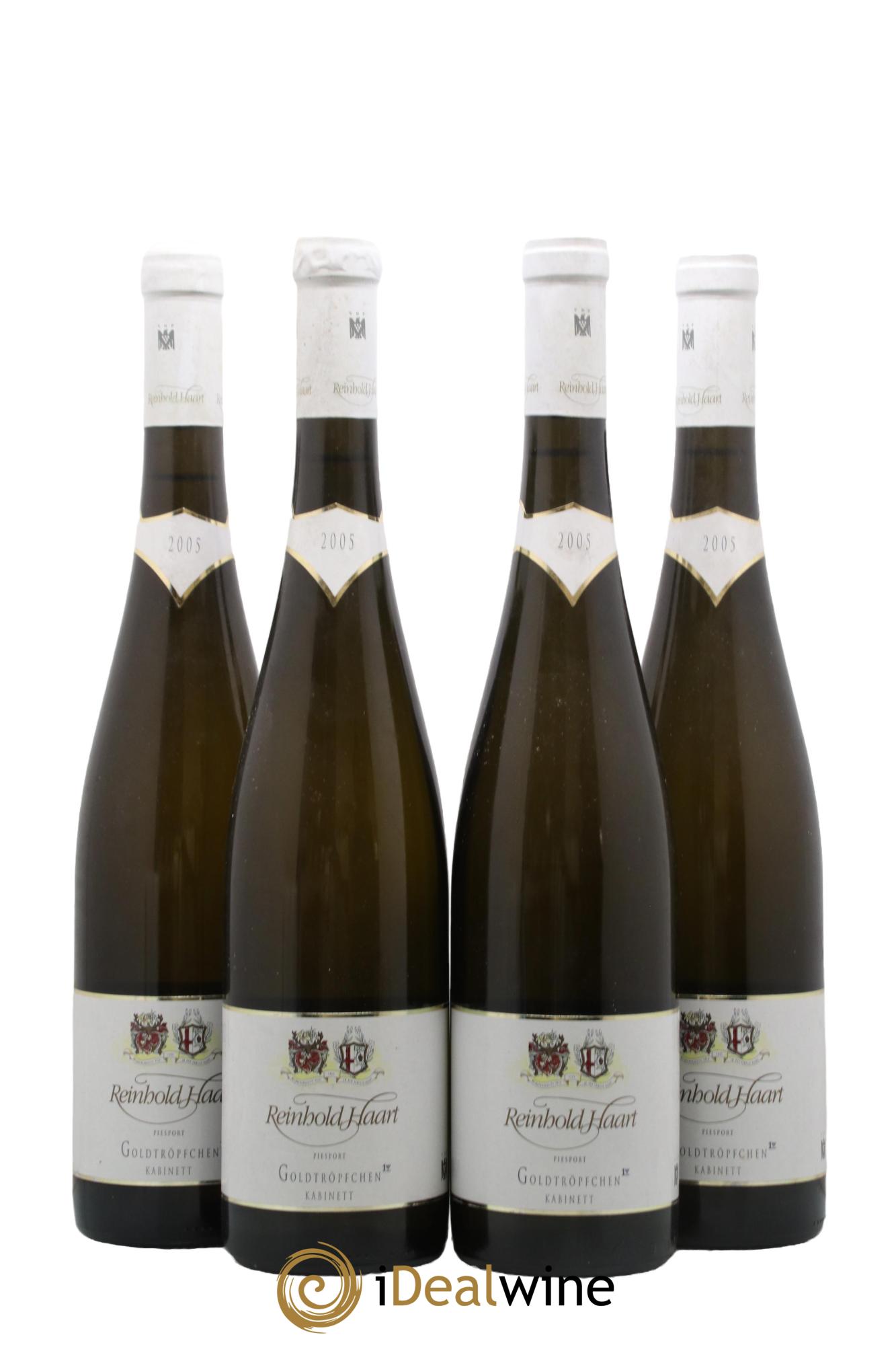 Allemagne Mosel-Saar Riesling Piesporter Goldtröpfchen Kabinett Reinhold Haart 2005 - Lot de 4 bouteilles - 0