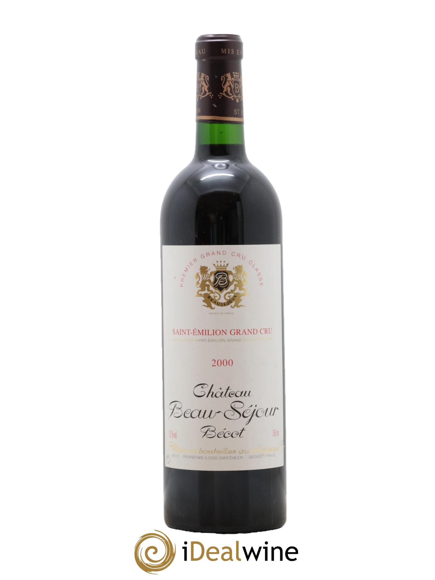 Château Beau-Séjour Bécot 1er Grand Cru Classé B 2000 - Lot de 1 bouteille - 0