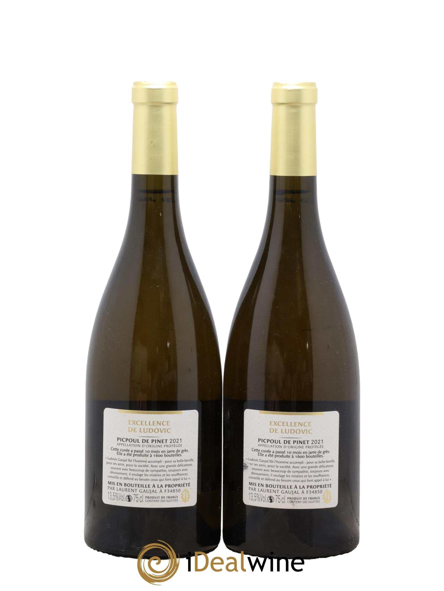 Languedoc Picpoul de Pinet Excellence de Ludovic Laurent Gaujal 2021 - Lot de 2 bouteilles - 1