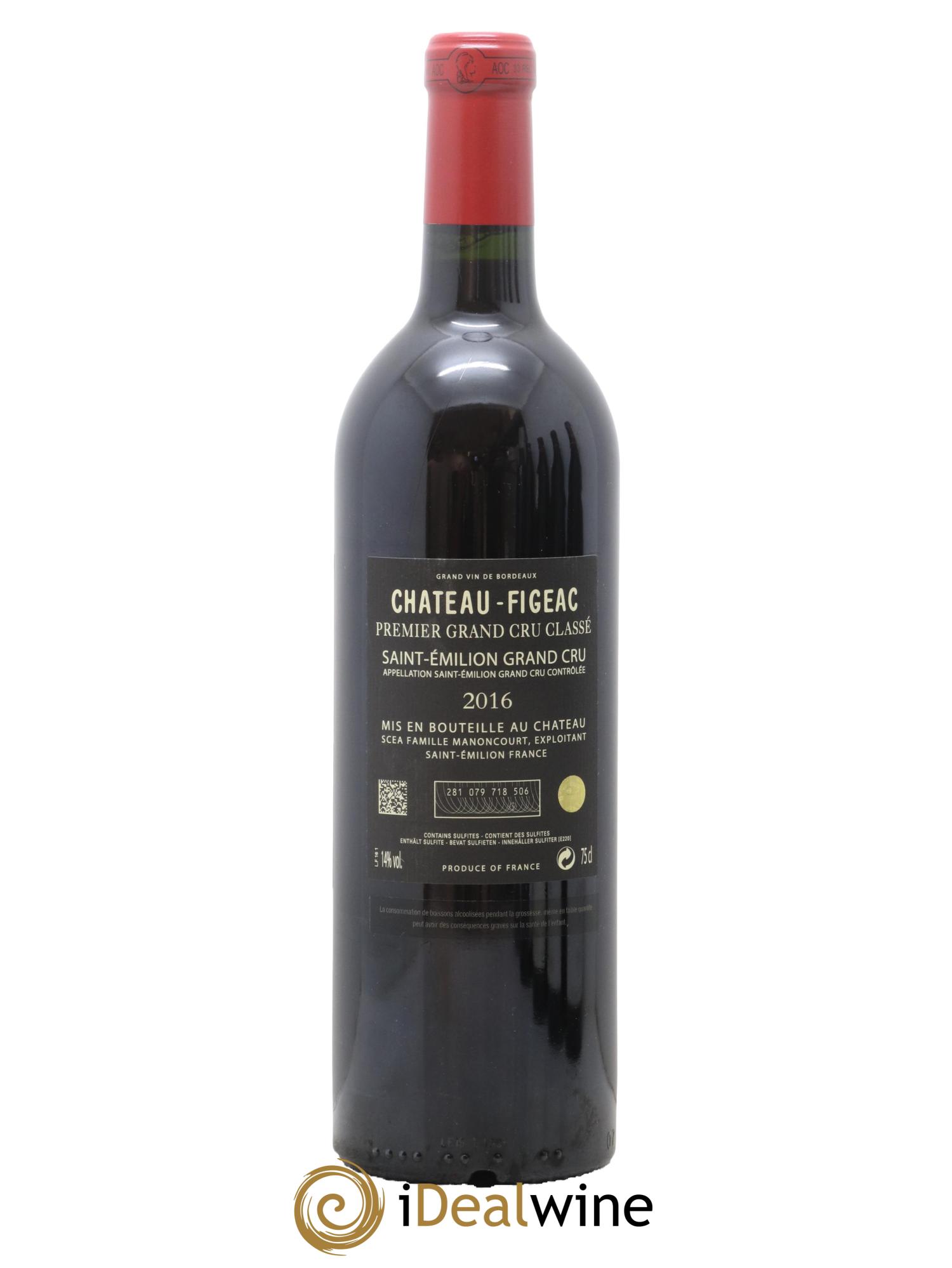 Château Figeac 1er Grand Cru Classé A 2016 - Lot de 1 bouteille - 1