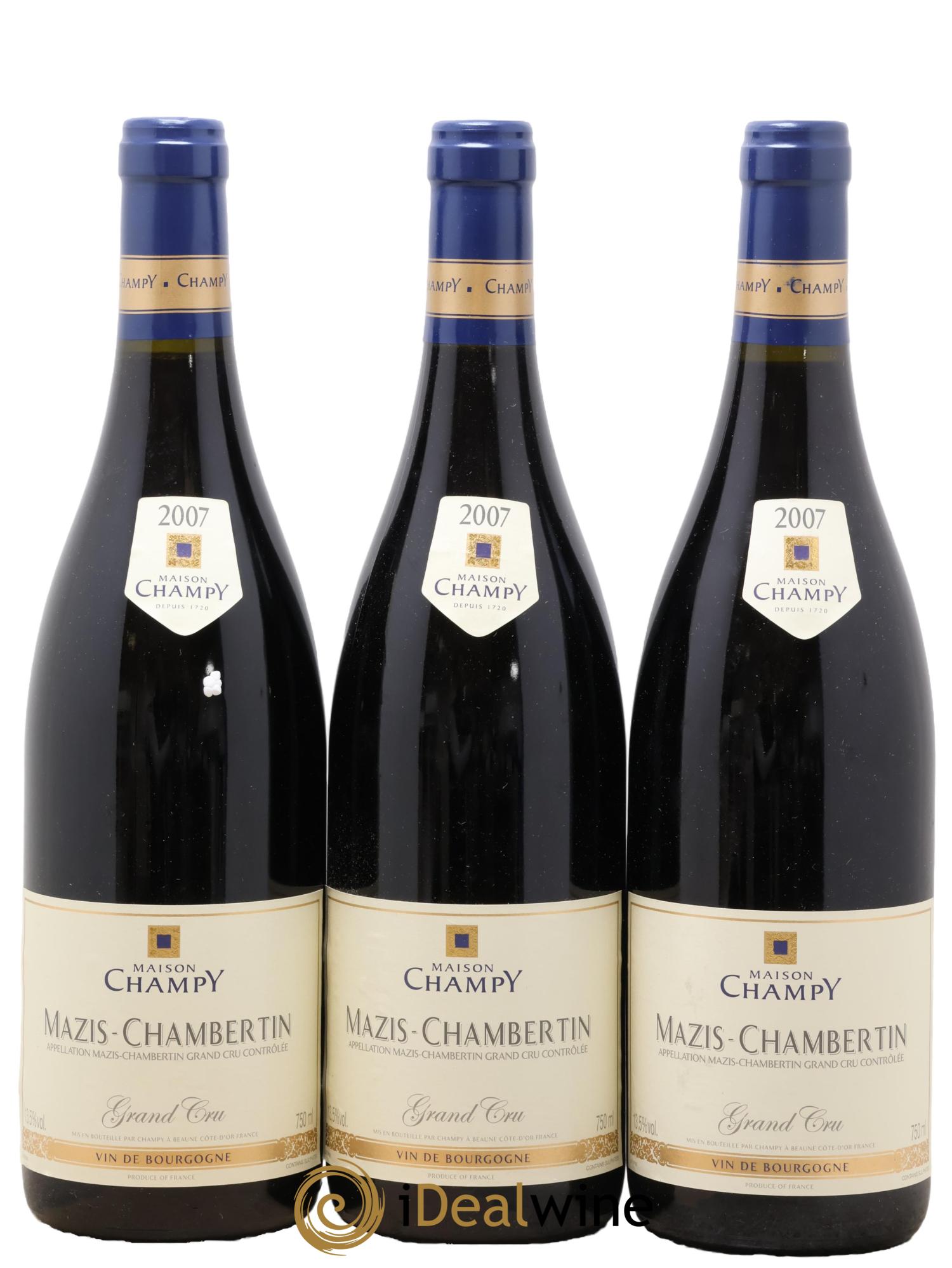 Mazis-Chambertin Grand Cru Champy 2007 - Lot de 3 bouteilles - 0