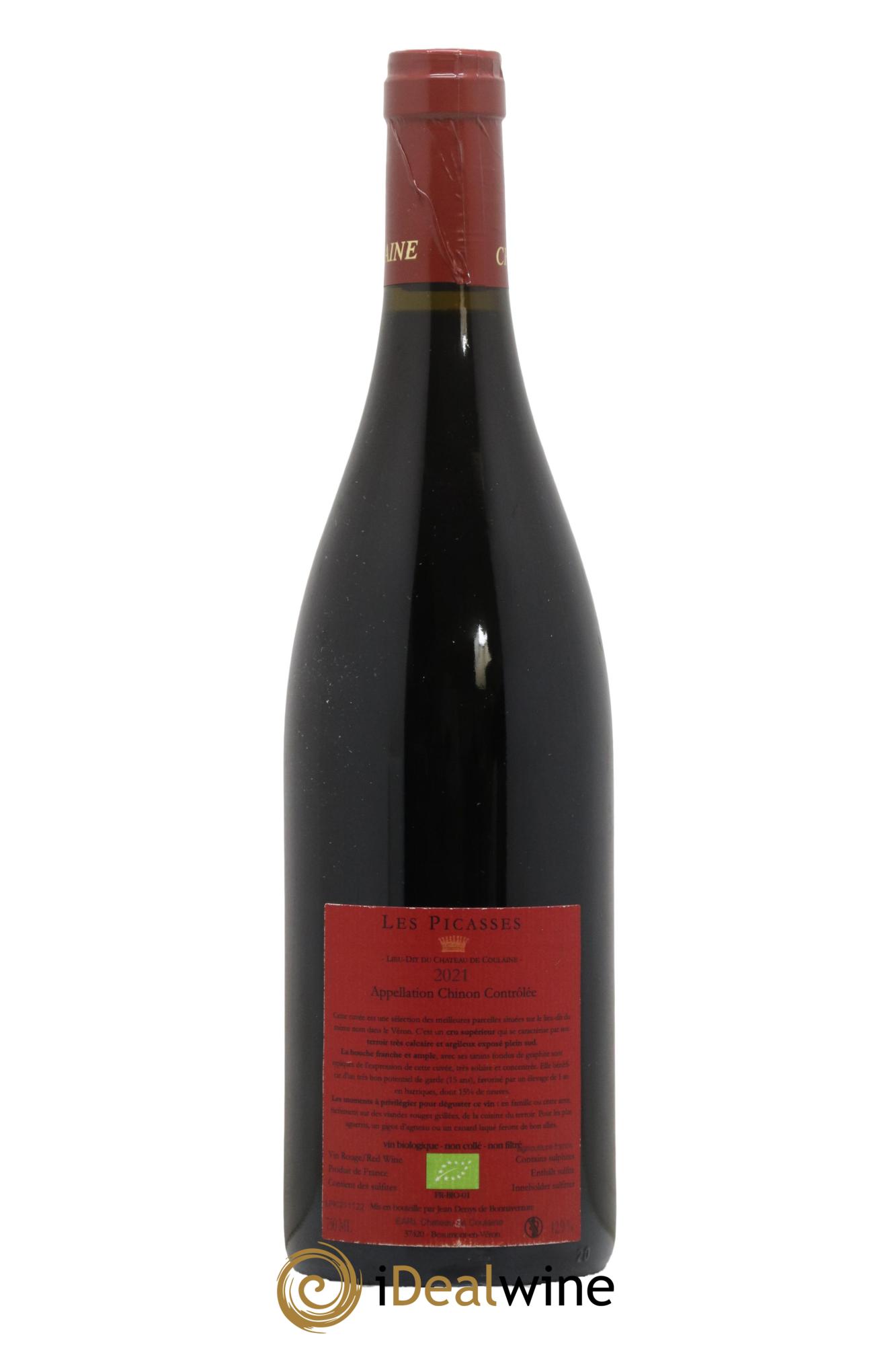 Chinon Les Picasses Chateau de Coulaine 2021 - Lot de 1 bouteille - 1