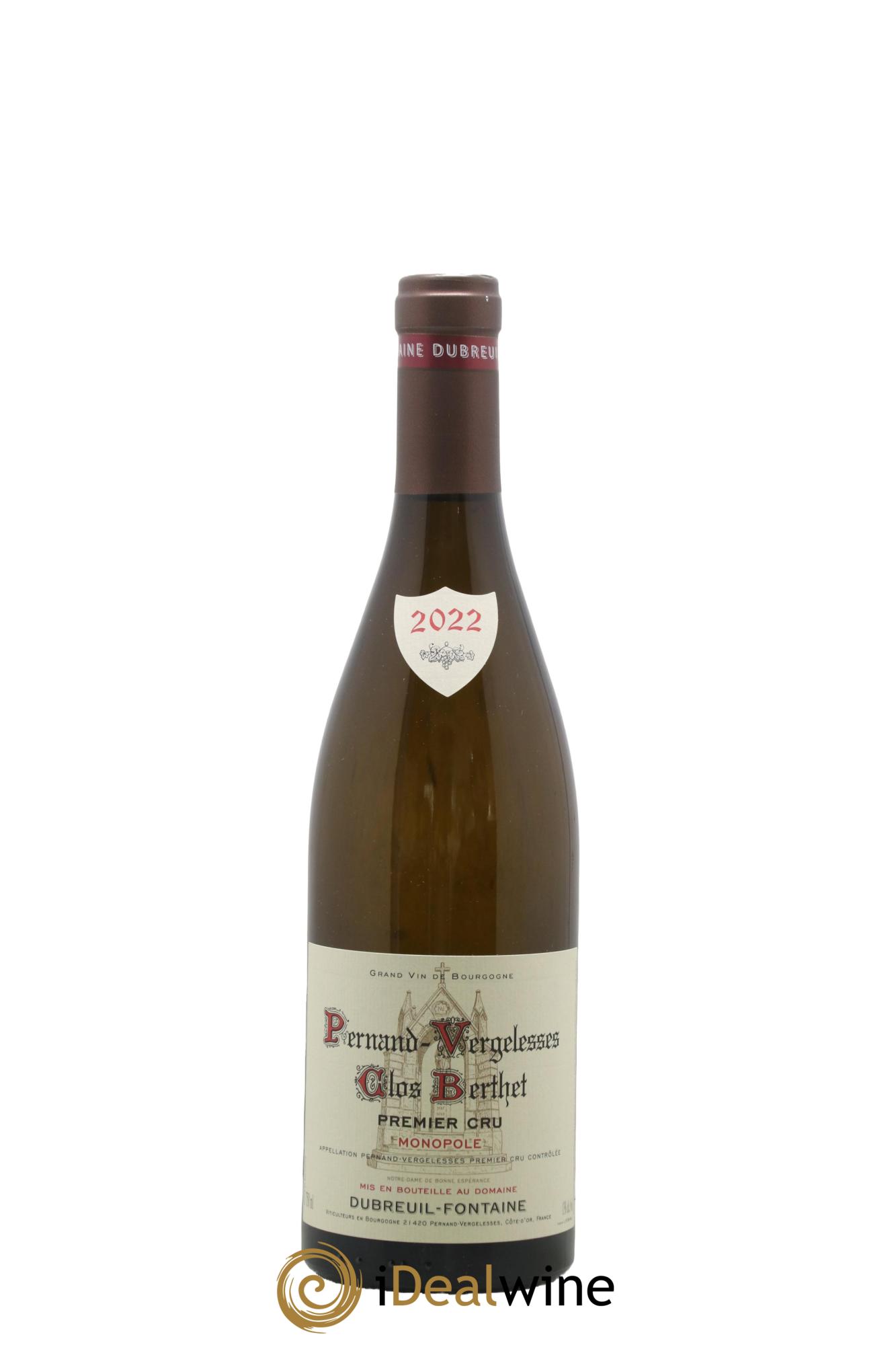 Pernand-Vergelesses 1er Cru Clos Berthet Monopole Domaine Dubreuil Fontaine 2022 - Lot de 1 bouteille - 0