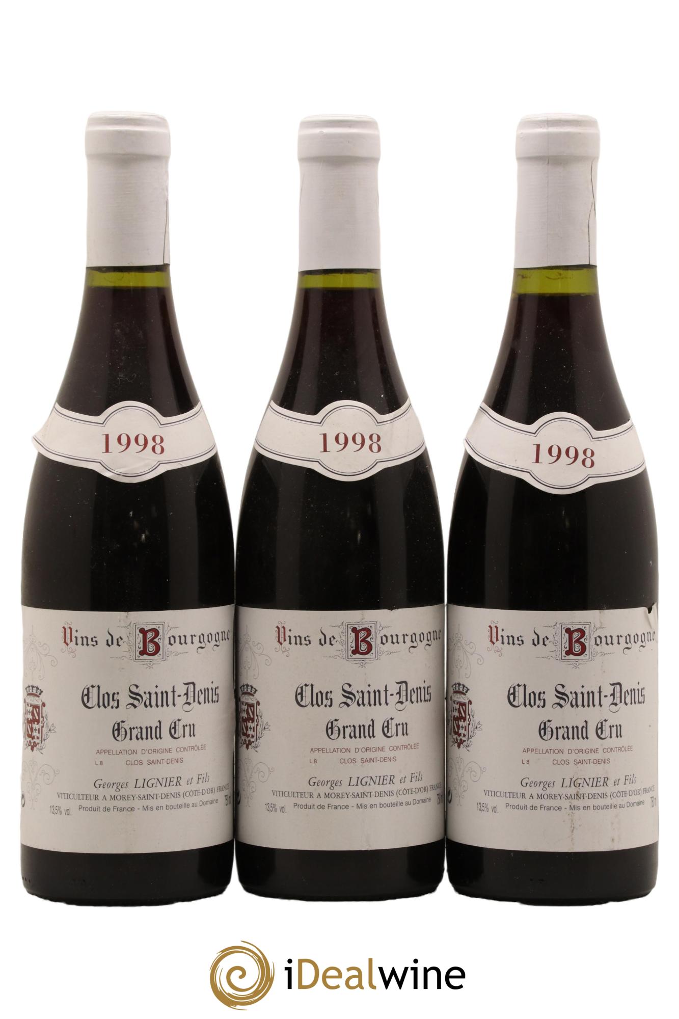 Clos Saint-Denis Grand Cru Georges Lignier (Domaine) 1998 - Lot de 3 bouteilles - 0