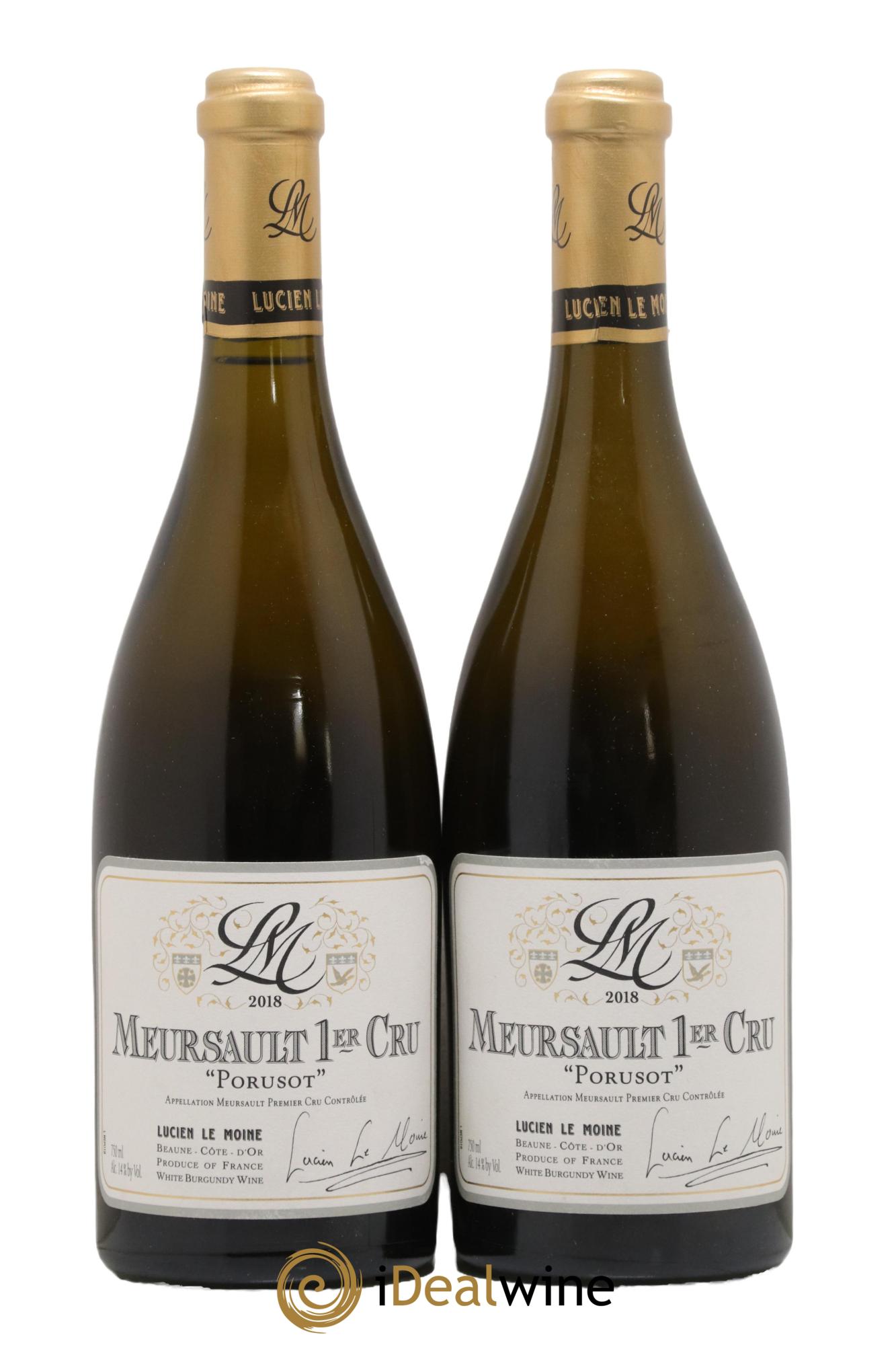 Meursault 1er Cru Porusot Lucien Le Moine 2018 - Lot de 2 bouteilles - 0