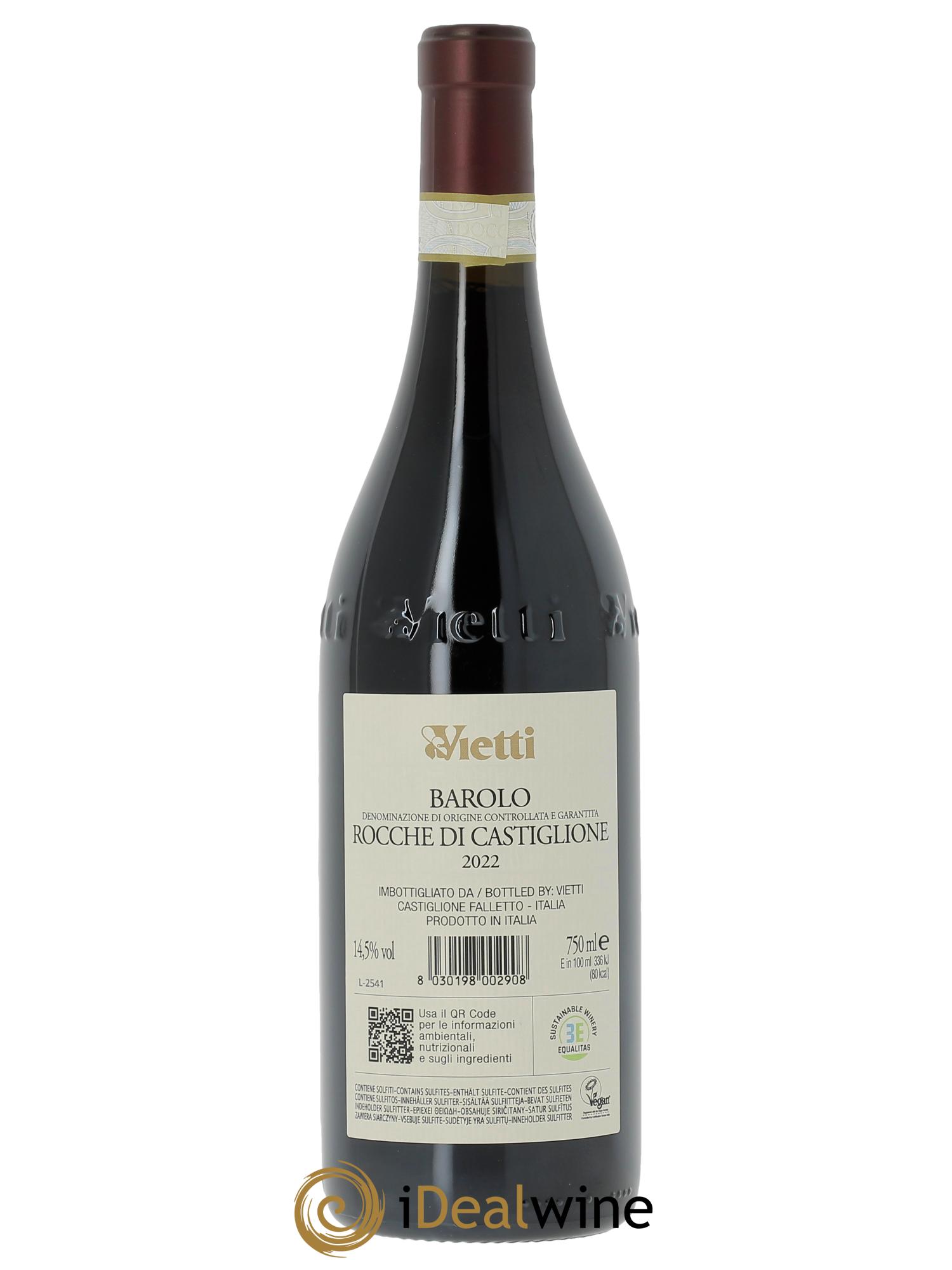 Barolo DOCG Castiglione Vietti 2022 - Lot de 1 bouteille - 0