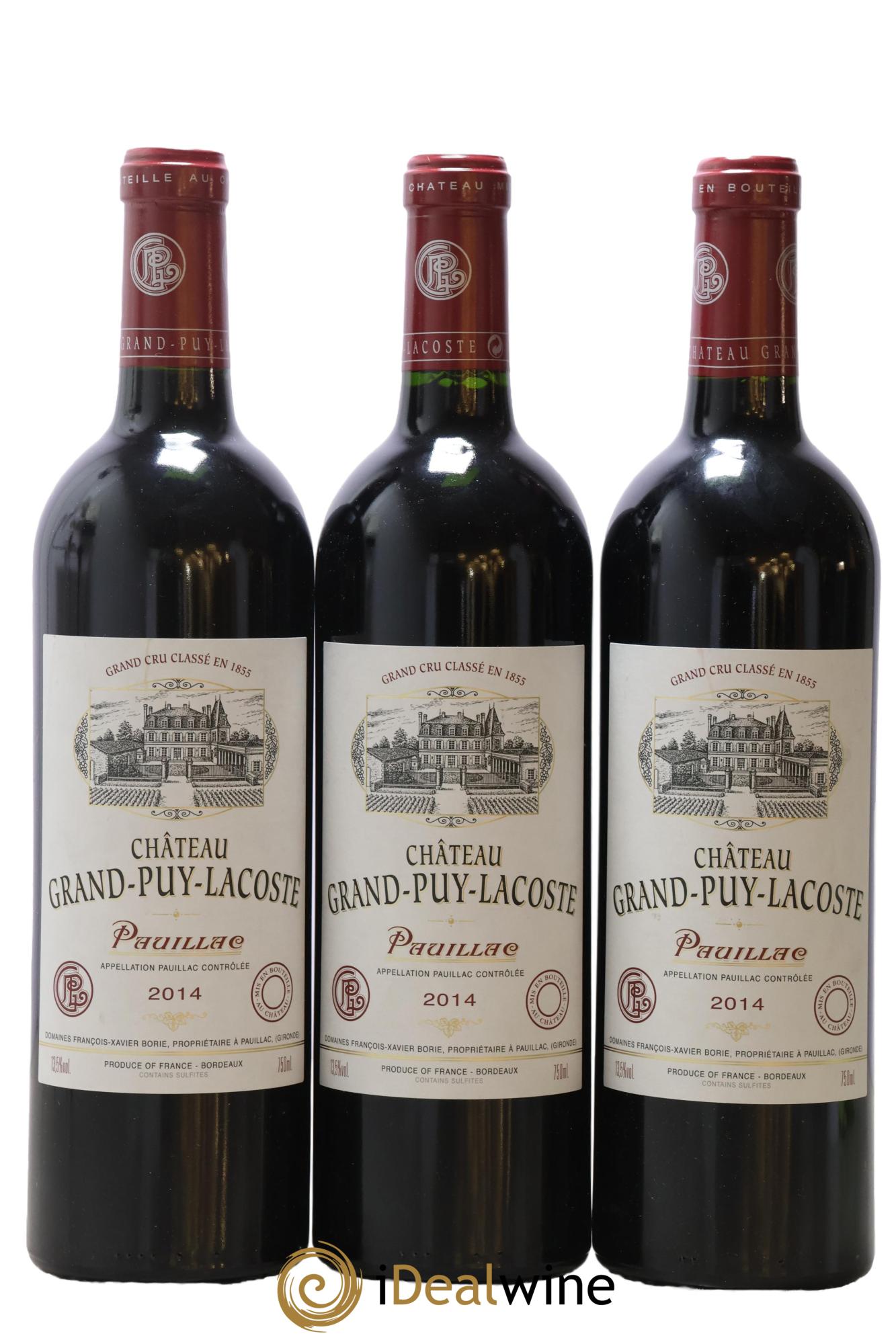Château Grand Puy Lacoste 5ème Grand Cru Classé 2014 - Posten von 3 Flaschen - 0