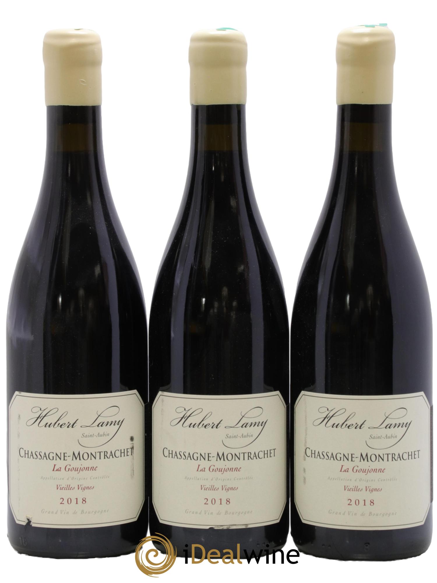 Chassagne-Montrachet La Goujonne Vieilles Vignes Hubert Lamy 2018 - Lotto di 3 bottiglie - 0