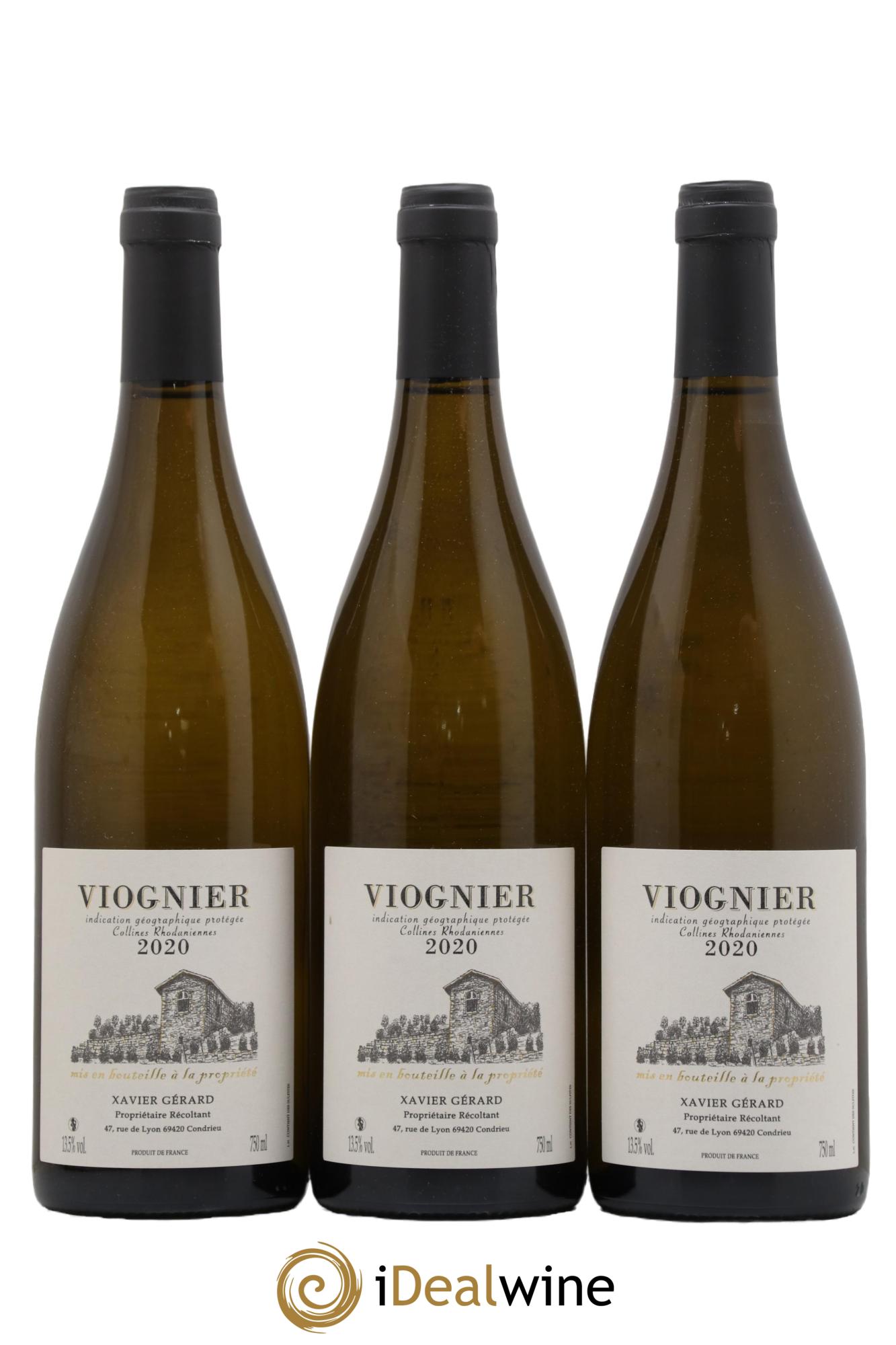 Collines Rhodaniennes Viognier Domaine Xavier Gerard 2020 - Lot de 3 bouteilles - 0