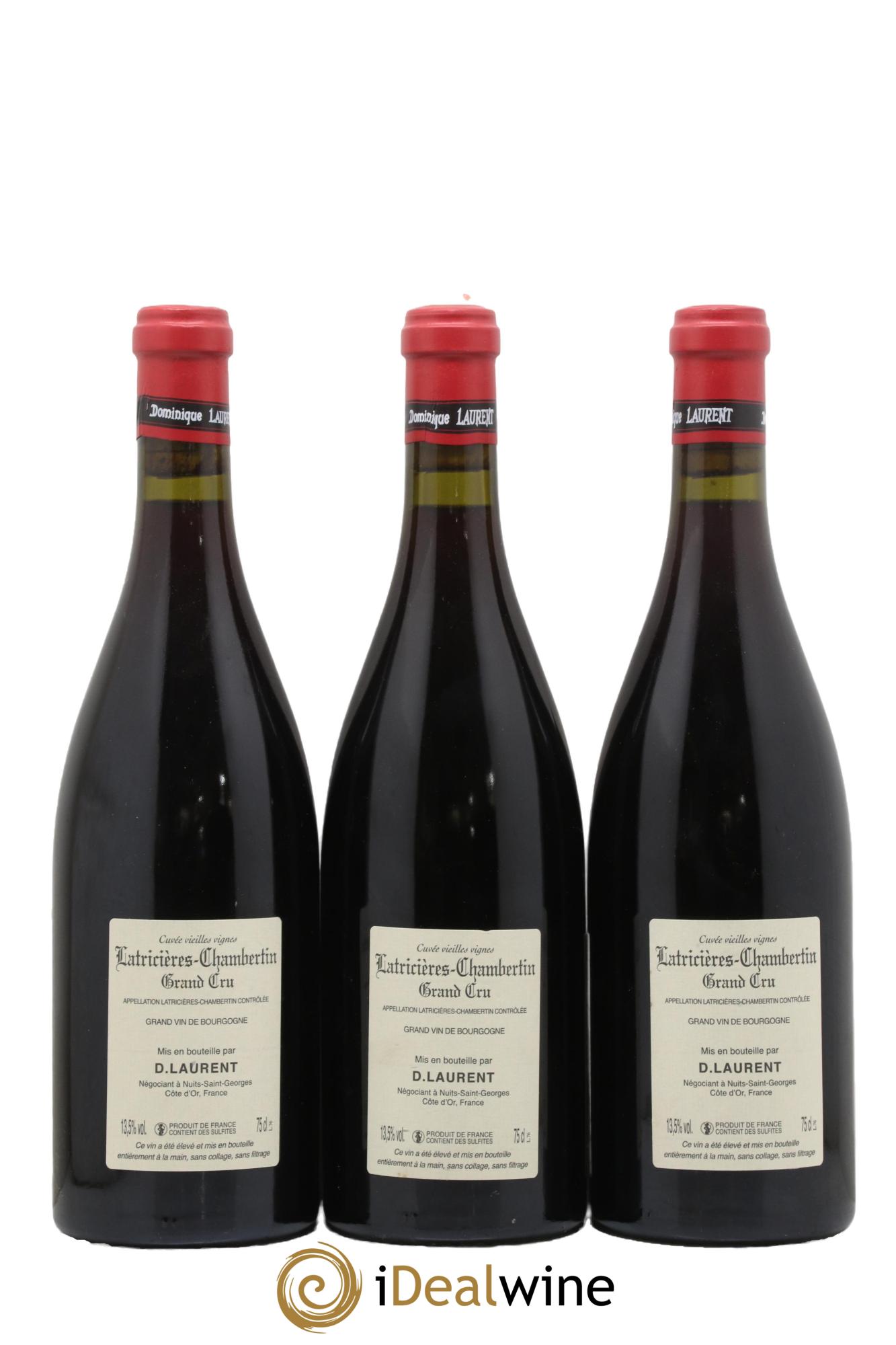 Latricières-Chambertin Grand Cru Grande Cuvée Vieilles Vignes Dominique Laurent 2010 - Lot of 3 bottles - 1