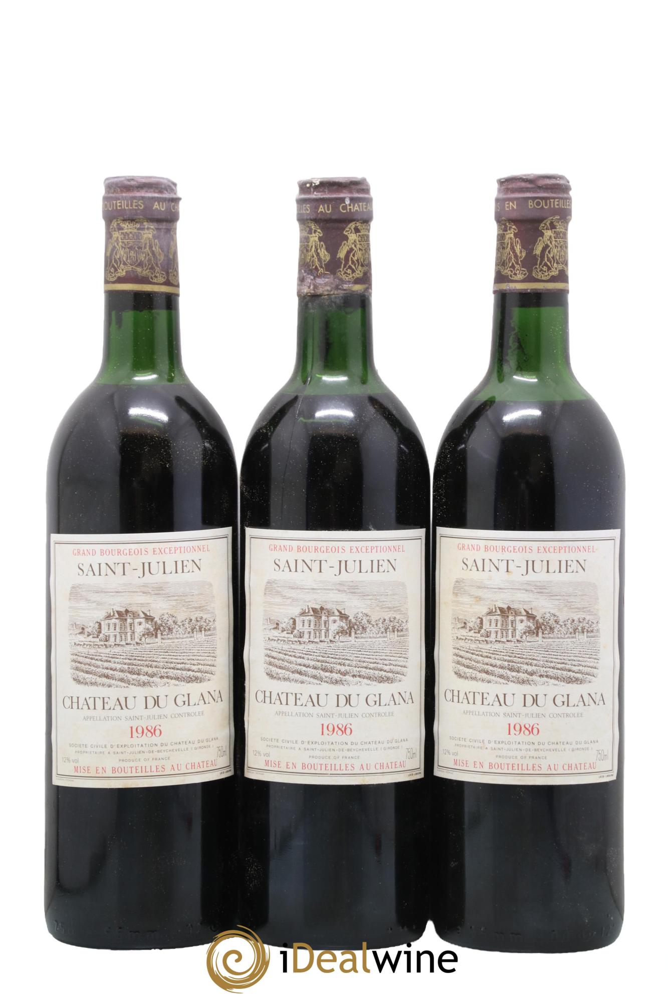 Château du Glana 1986 - Lot de 3 bouteilles - 0