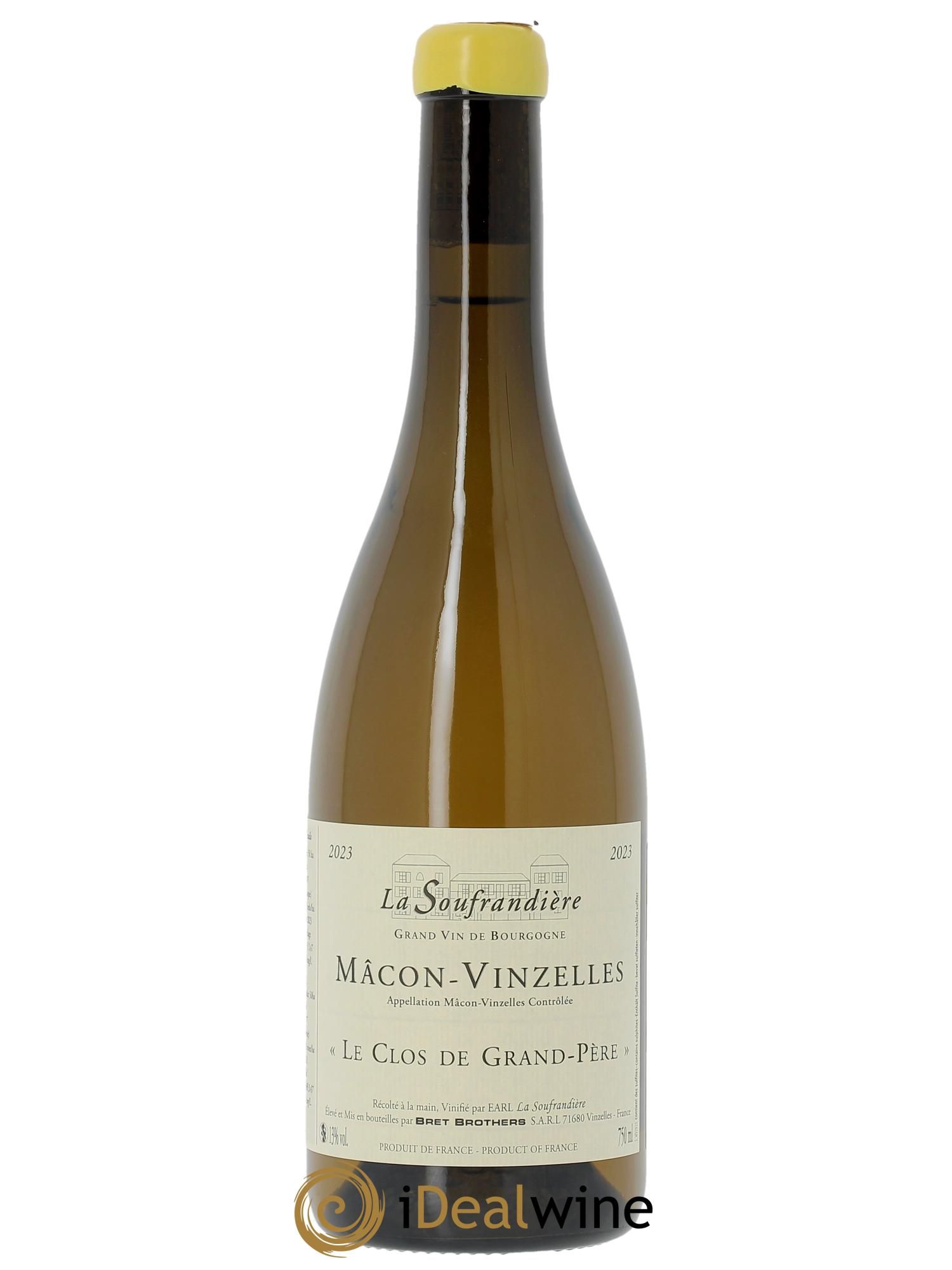Mâcon-Vinzelles Le Clos de Grand-Père La Soufrandière - Bret Brothers  2023 - Lot de 1 bouteille - 0