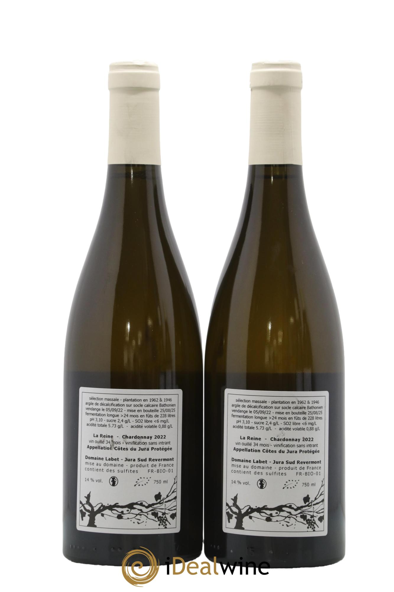 Côtes du Jura Chardonnay La Reine Romain - Julien  - Charline Labet 2022 - Lot de 2 bouteilles - 1