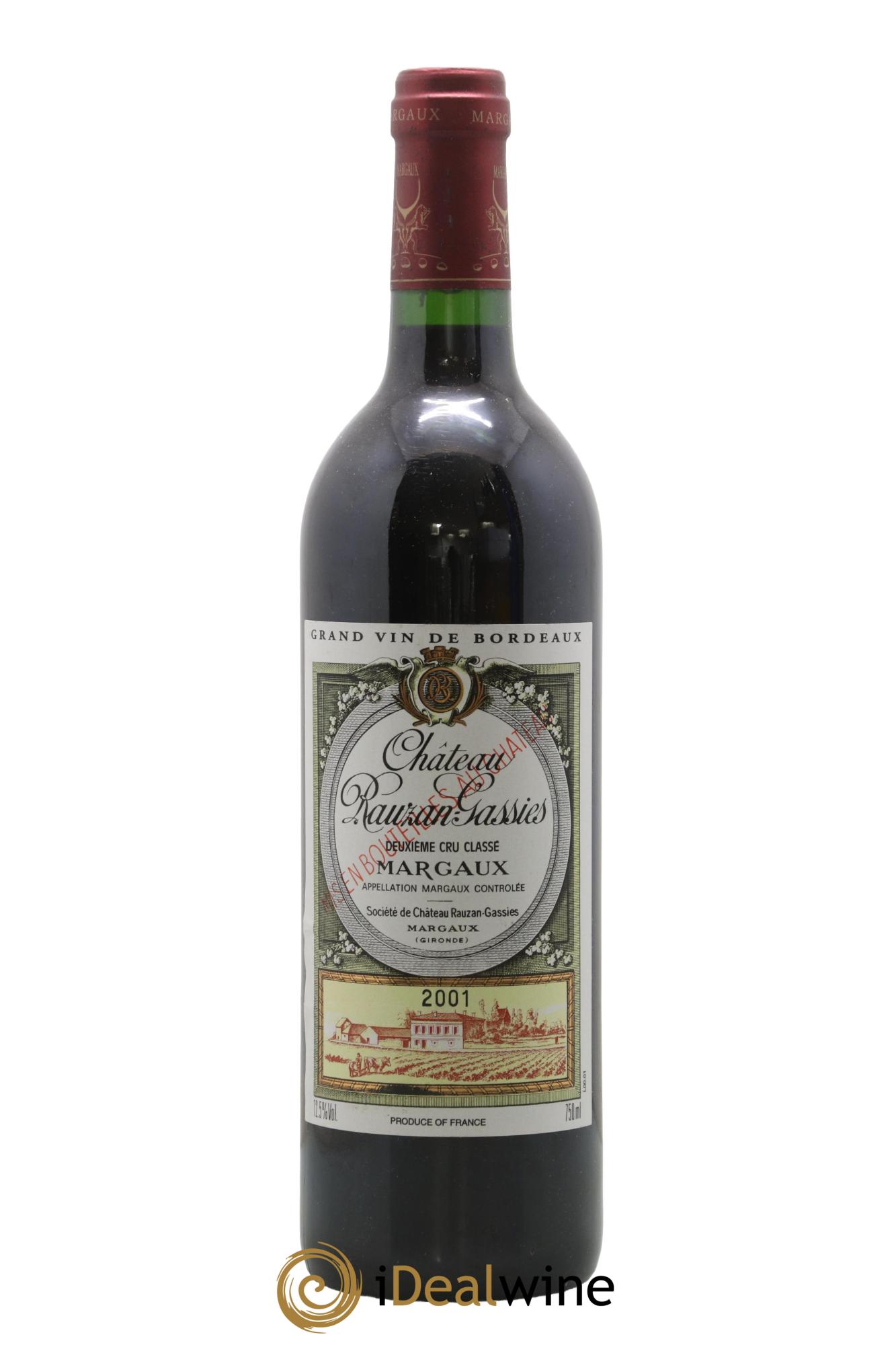 Château Rauzan-Gassies 2ème Grand Cru Classé 2001 - Lotto di 1 bottiglia - 0