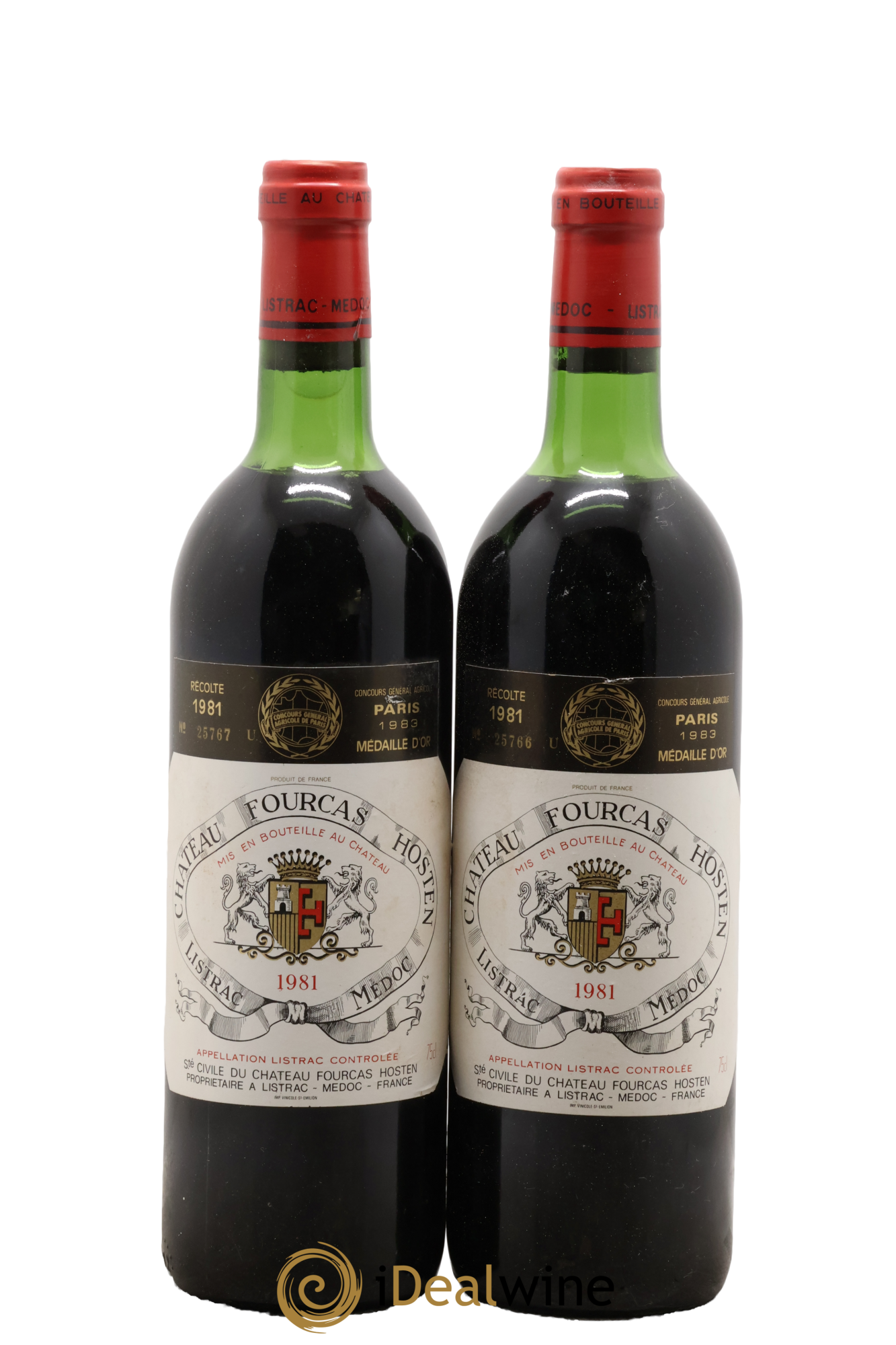 Château Fourcas Hosten Cru Bourgeois 1981 - Lotto di 2 bottiglie - 0