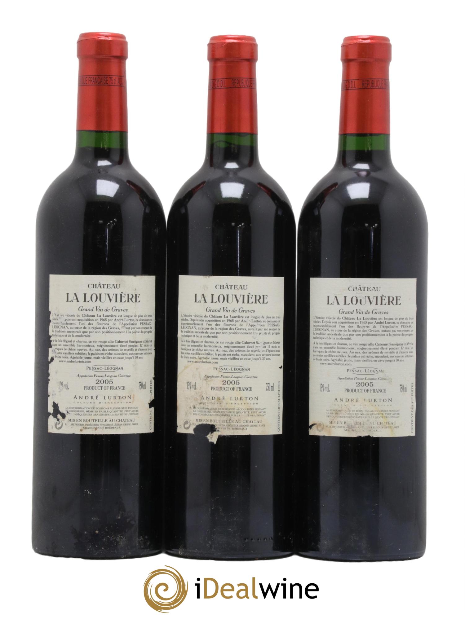Château la Louvière 2005 - Lot de 3 bouteilles - 1
