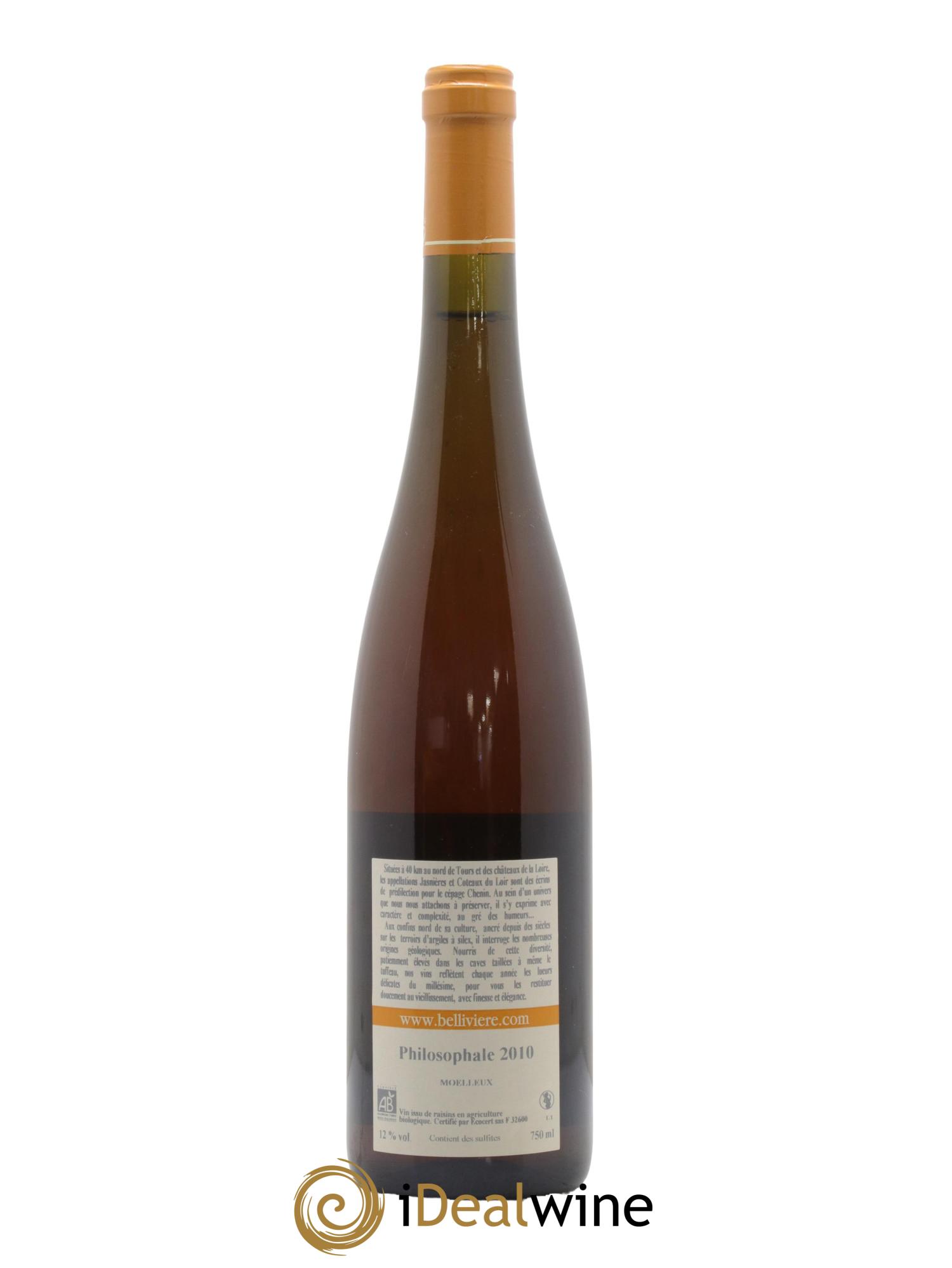 Coteaux du Loir Philosophale Domaine de Bellivière 2010 - Lot of 1 bottle - 1
