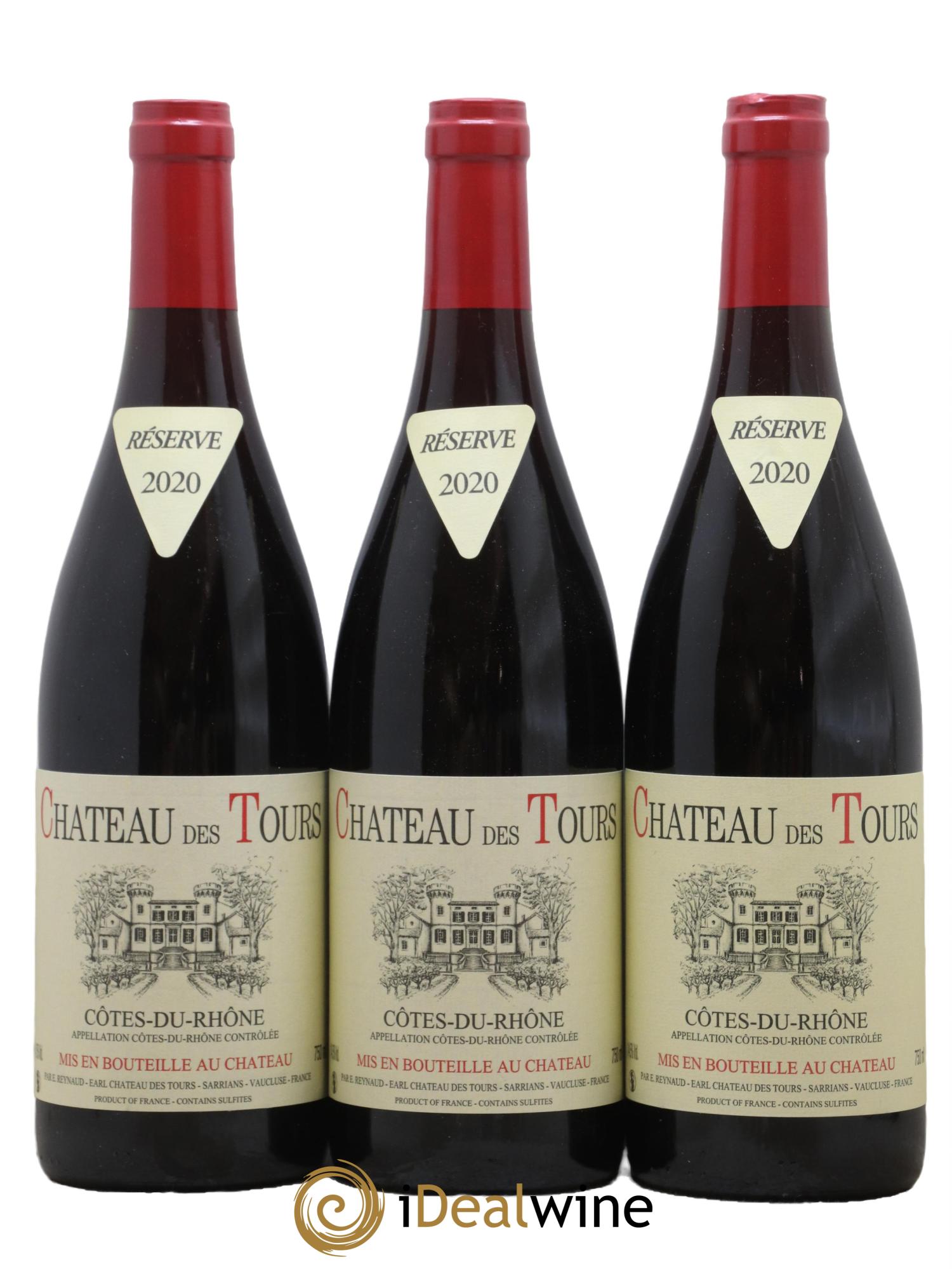Côtes-du-Rhône Château des Tours Emmanuel Reynaud 2020 - Lot de 3 bouteilles - 0