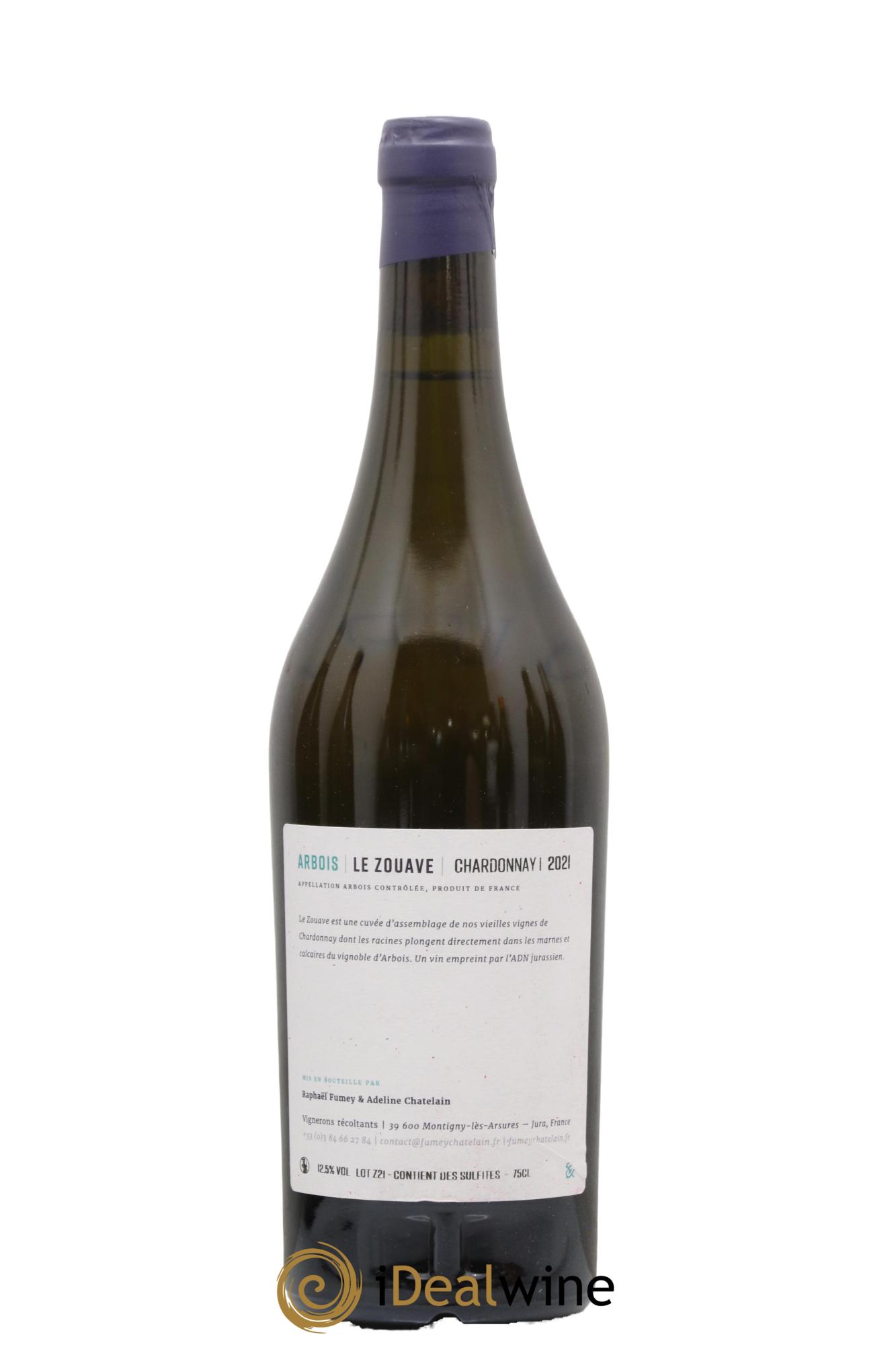 Arbois Le Zouave Chardonnay Fumey-Chatelain 2021 - Lotto di 1 bottiglia - 1
