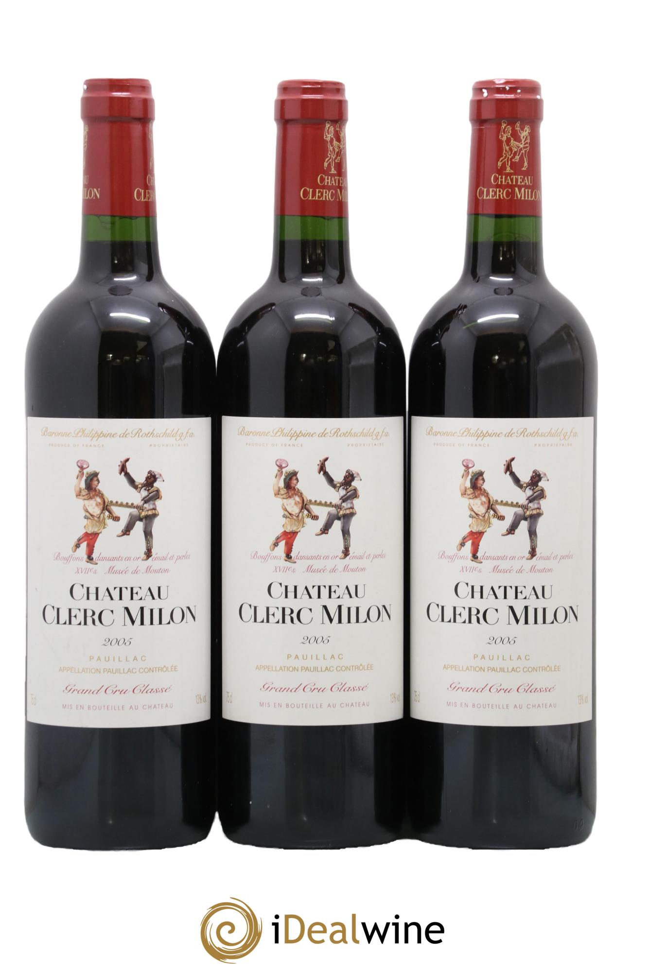 Château Clerc Milon 5ème Grand Cru Classé 2005 - Posten von 3 Flaschen - 0